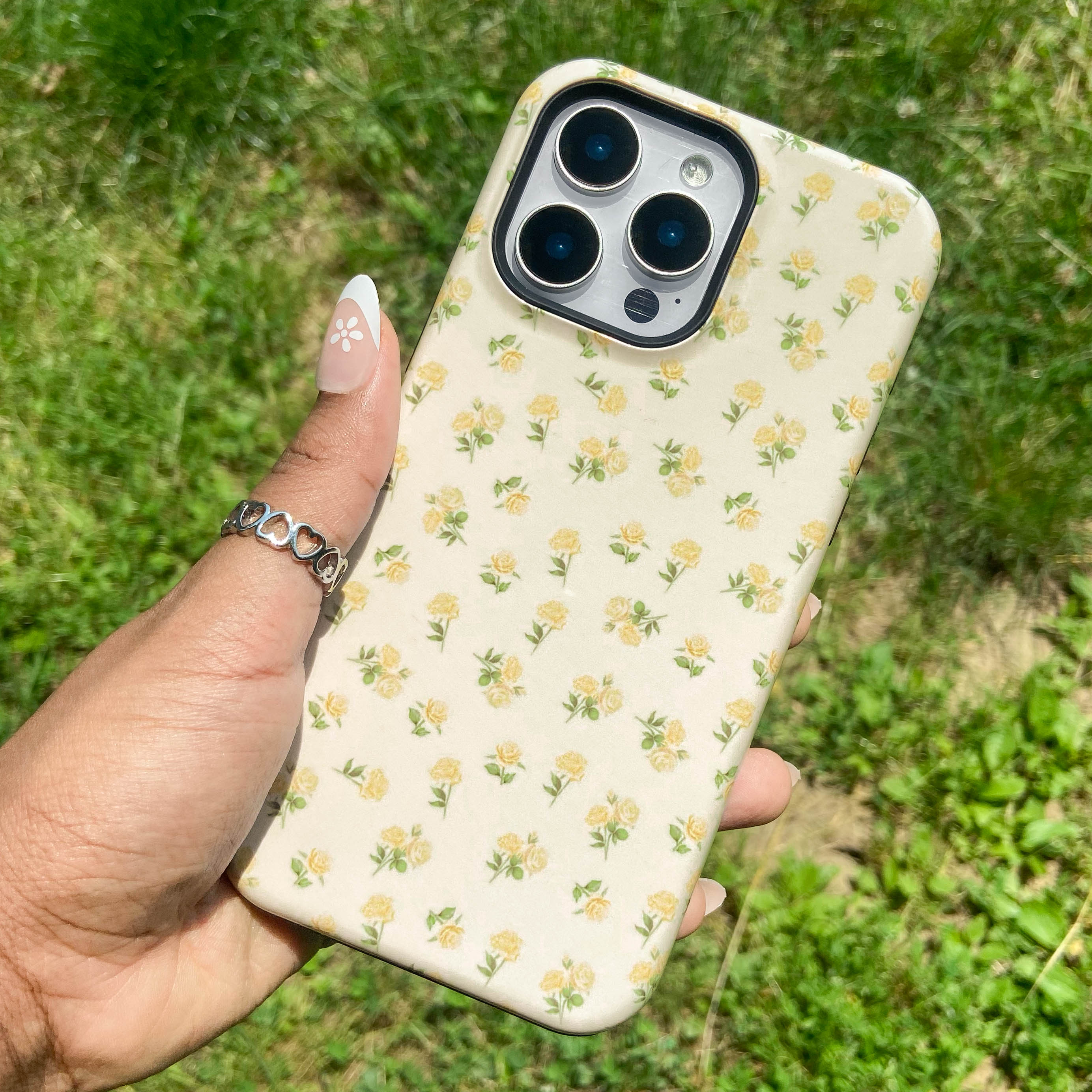 Yellow Ditsy Roses iPhone Case