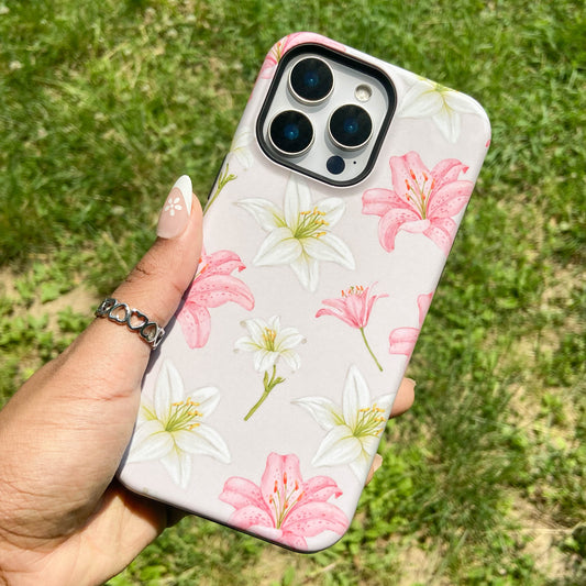 Beige Tiger Lily iPhone Case