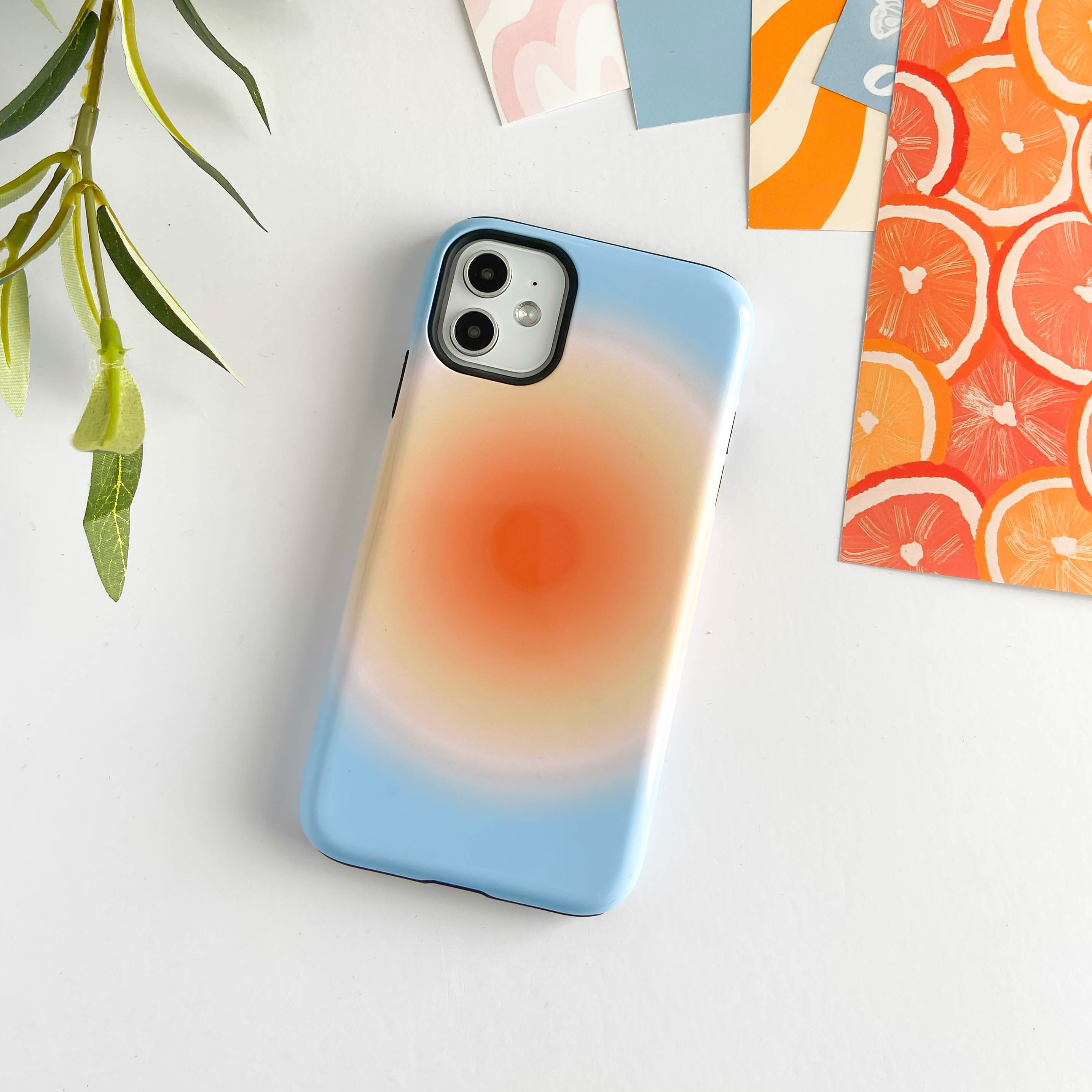 Orange & Blue Aura iPhone Case
