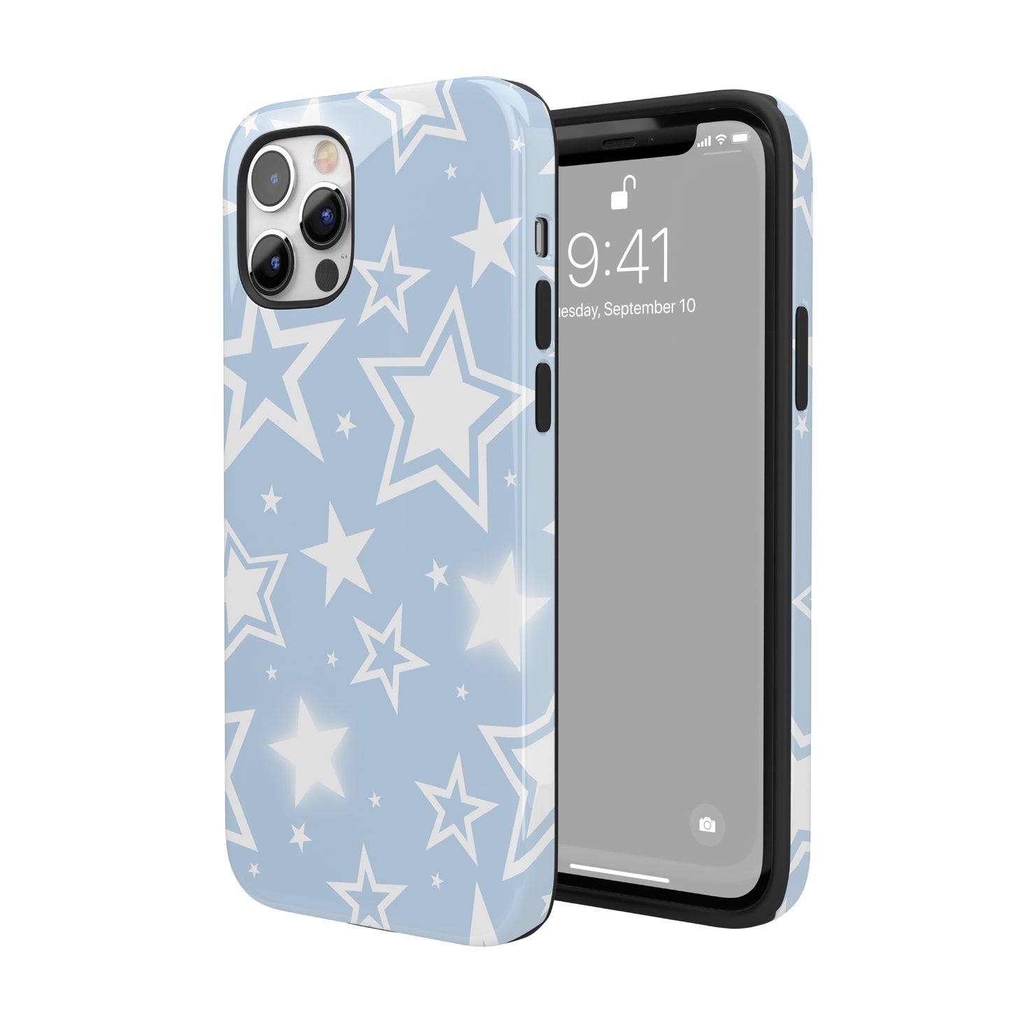 Blue Y2K Stars iPhone Case