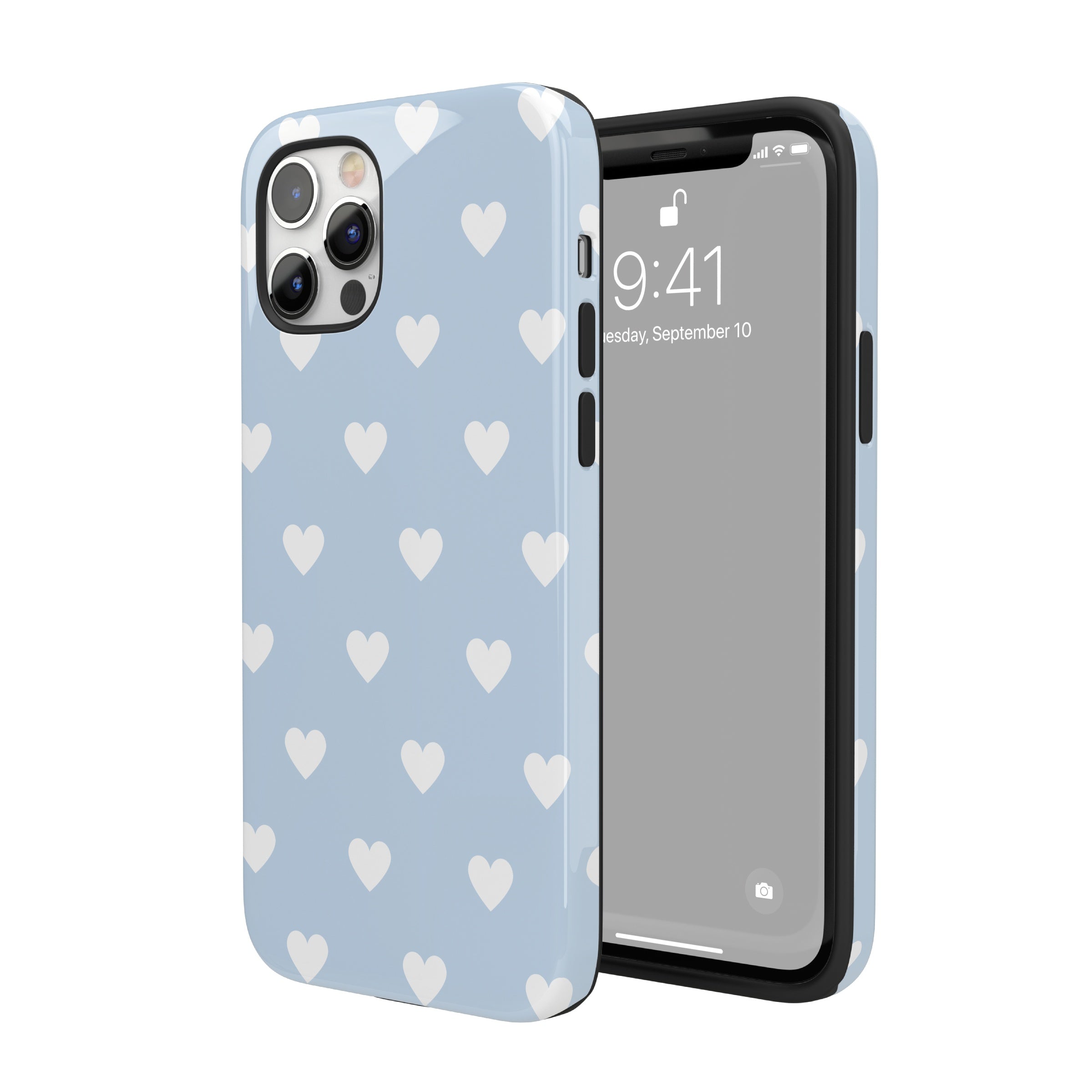 Blue Hearts iPhone Case