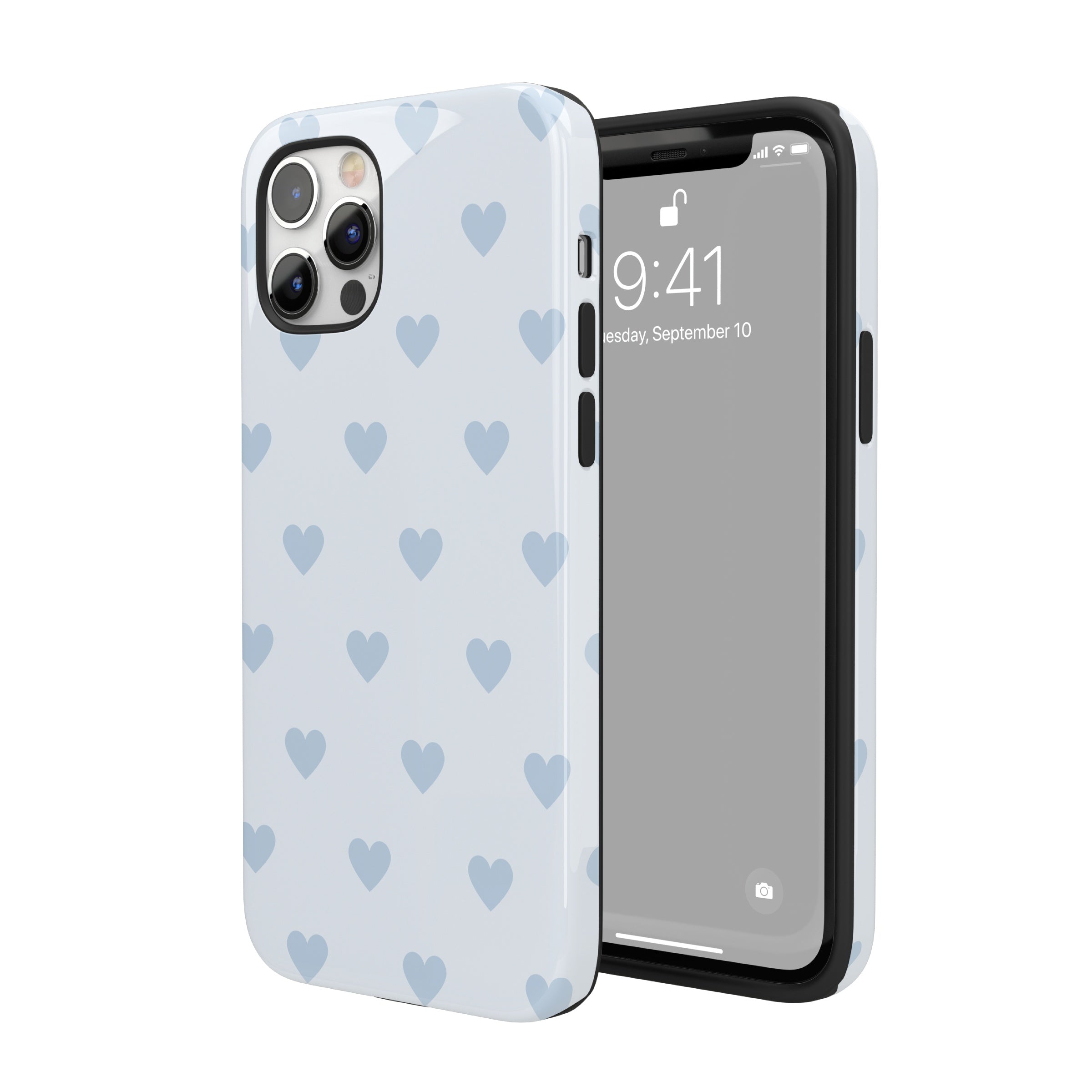 Light Blue Hearts iPhone Case