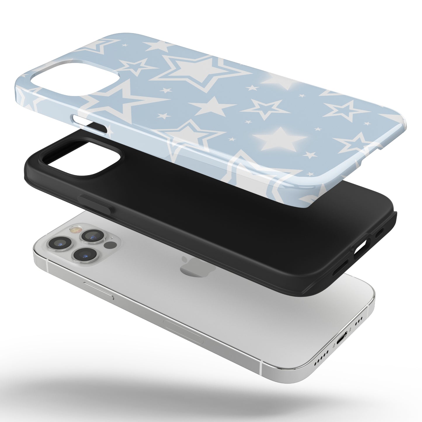 Blue Y2K Stars iPhone Case