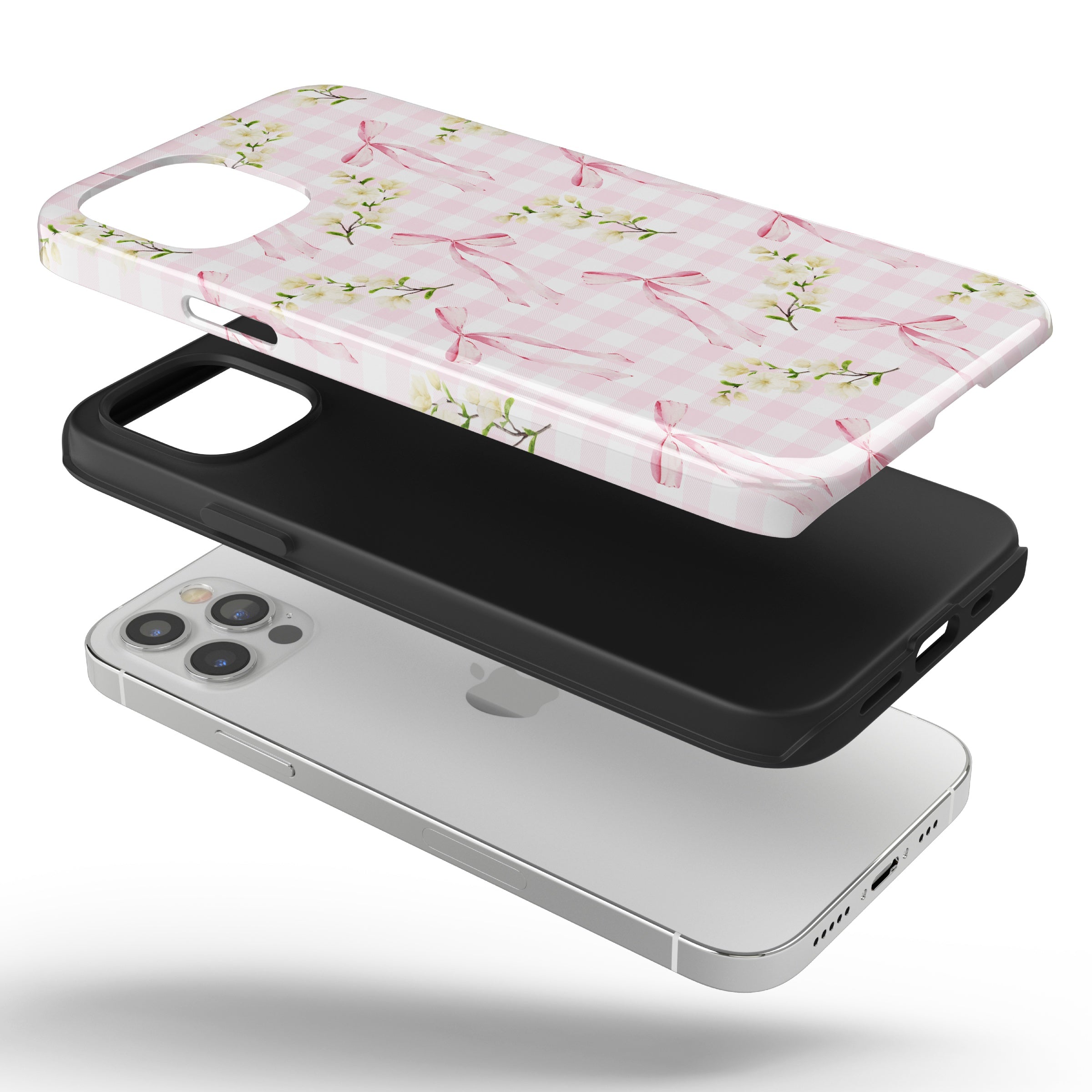 Pink Gingham Bows iPhone Case