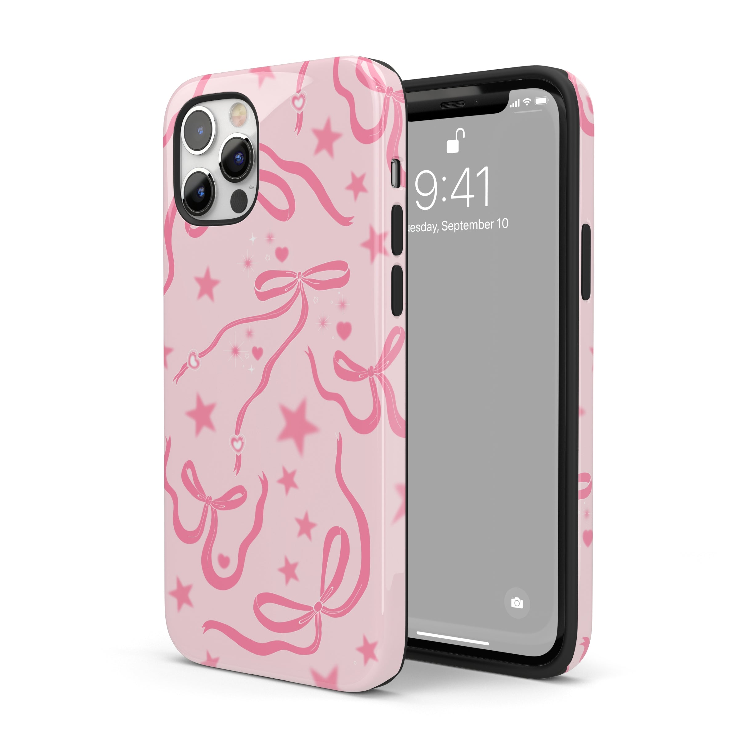 Pink Cosmic Bows iPhone Case