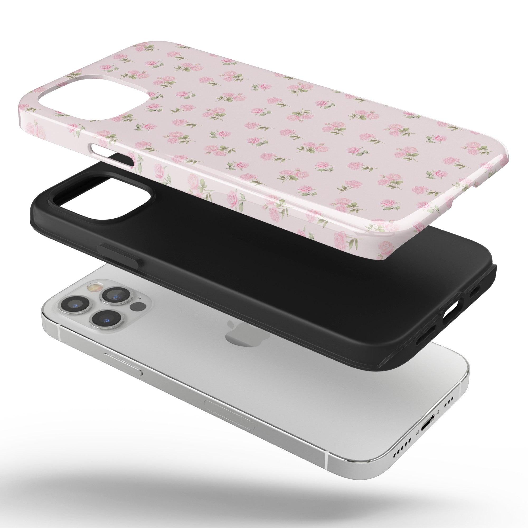 Pink Ditsy Roses iPhone Case