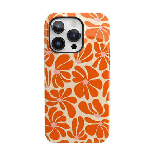 Orange Vintage Flowers iPhone Case