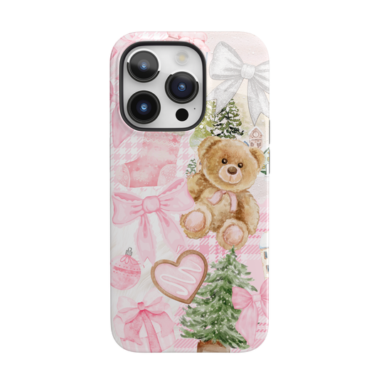 Pink Christmas Collage iPhone Case