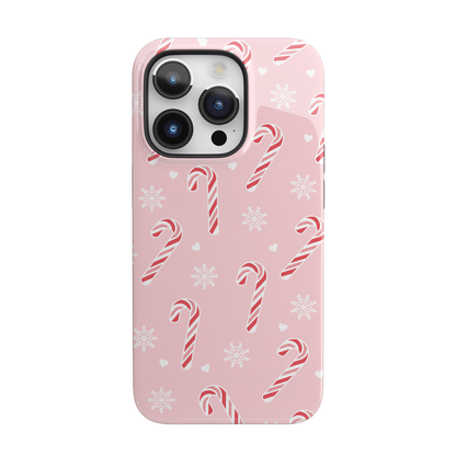 Peppermint Snowflakes iPhone Case