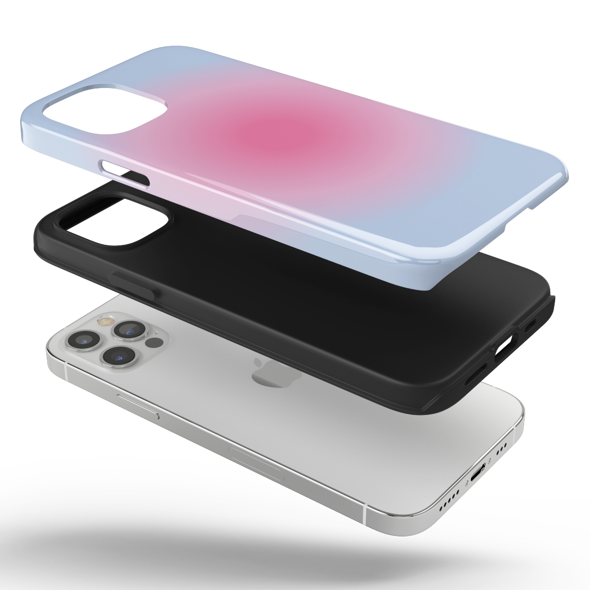 Pink & Blue Aura iPhone Case