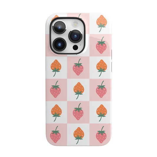 Strawberry Checkered iPhone Case
