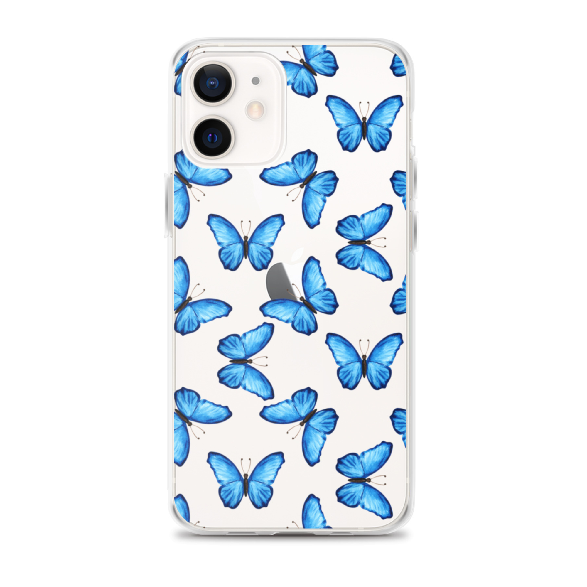 Blue Butterfly Clear iPhone Case