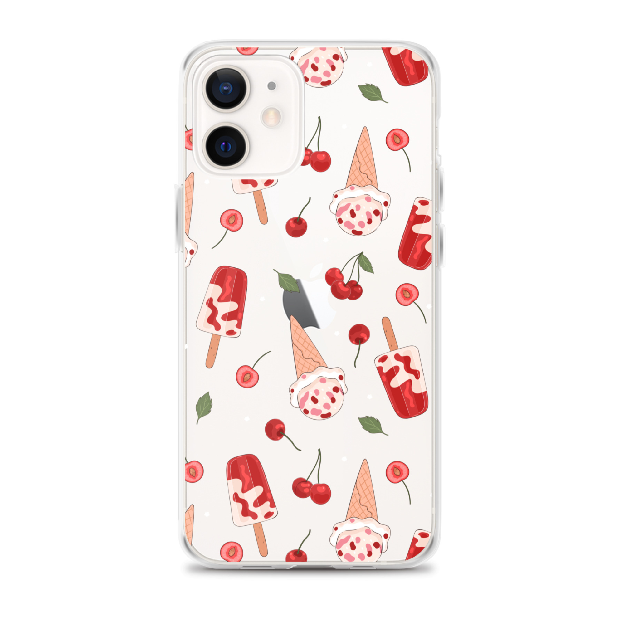 Cherry Ice Cream Clear iPhone Case