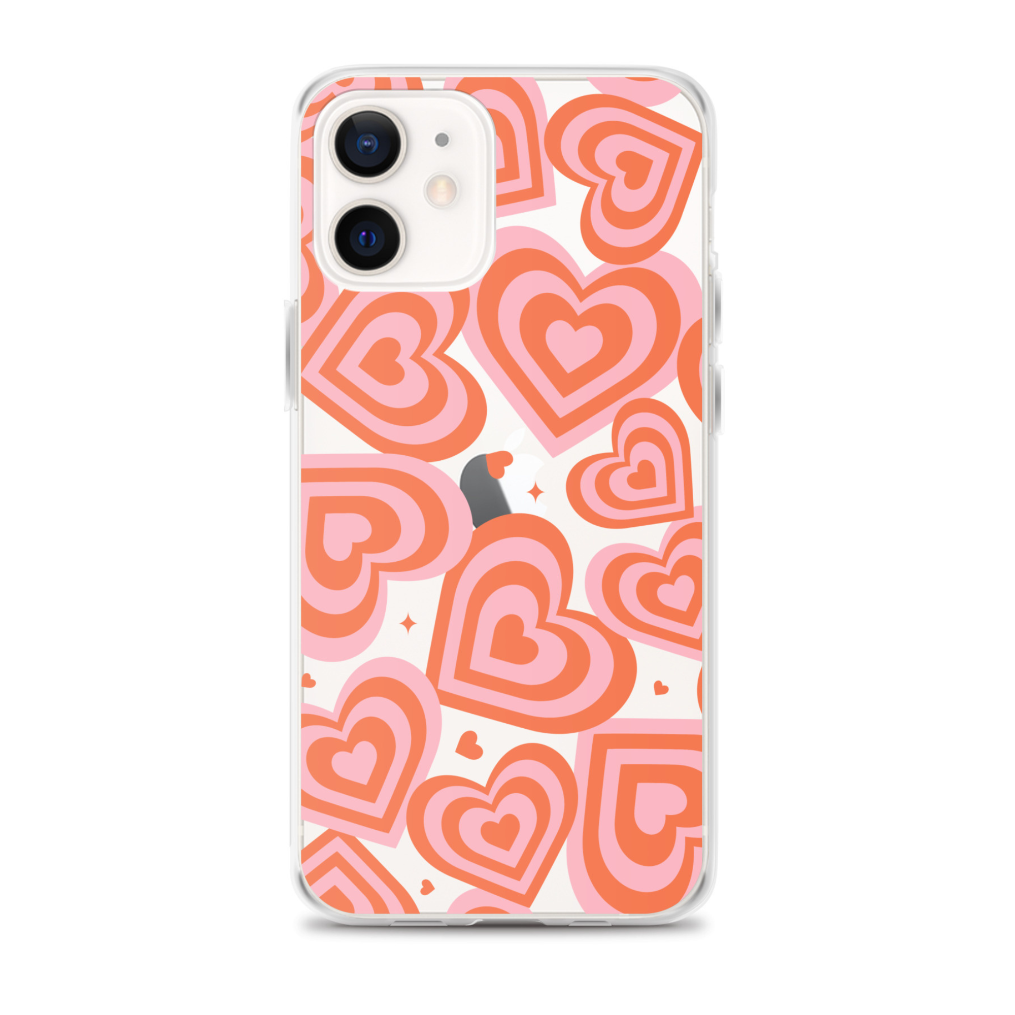 Pink & Red Hearts Clear iPhone Case
