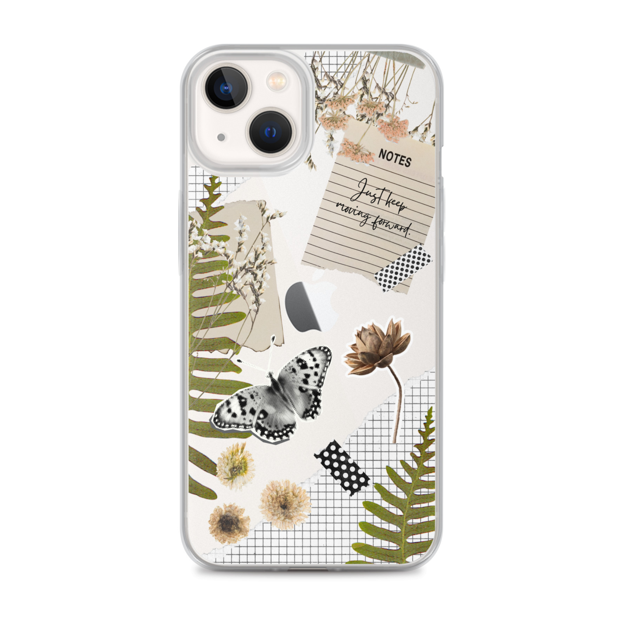 Boho Collage Clear iPhone Case