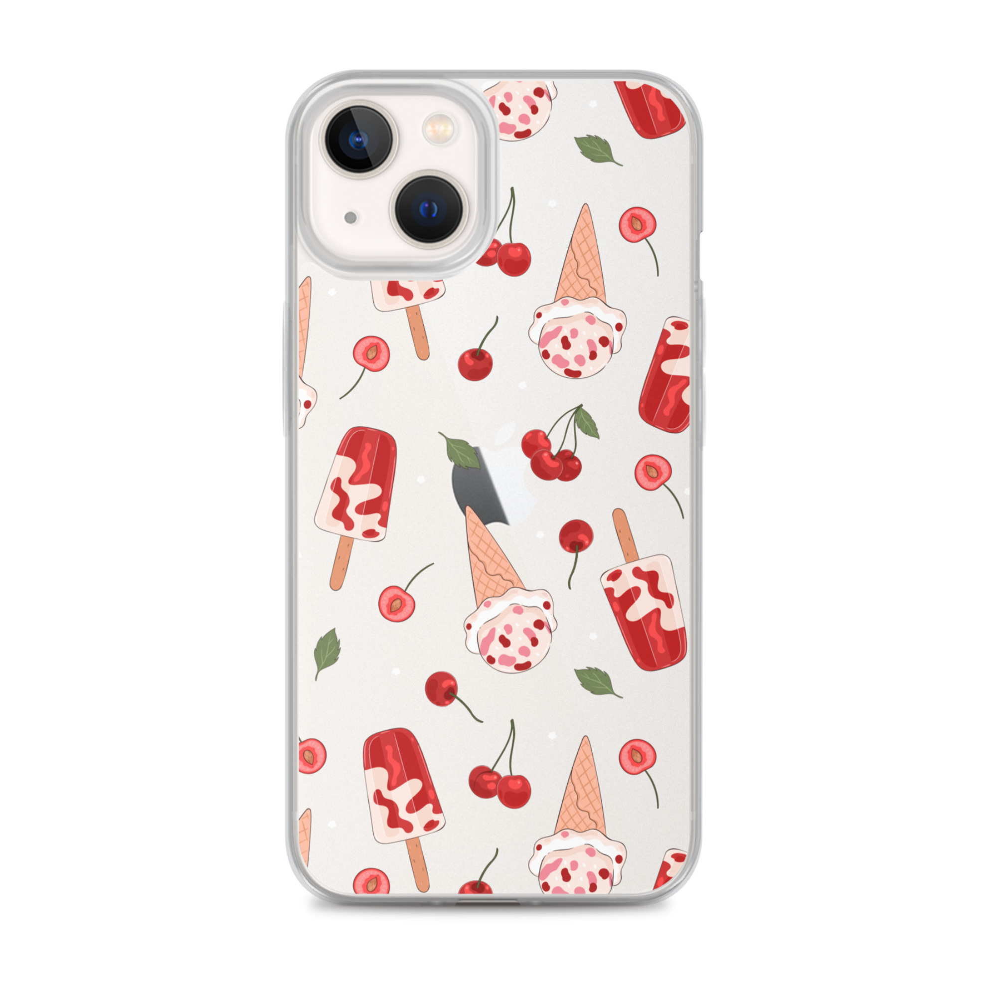 Cherry Ice Cream Clear iPhone Case