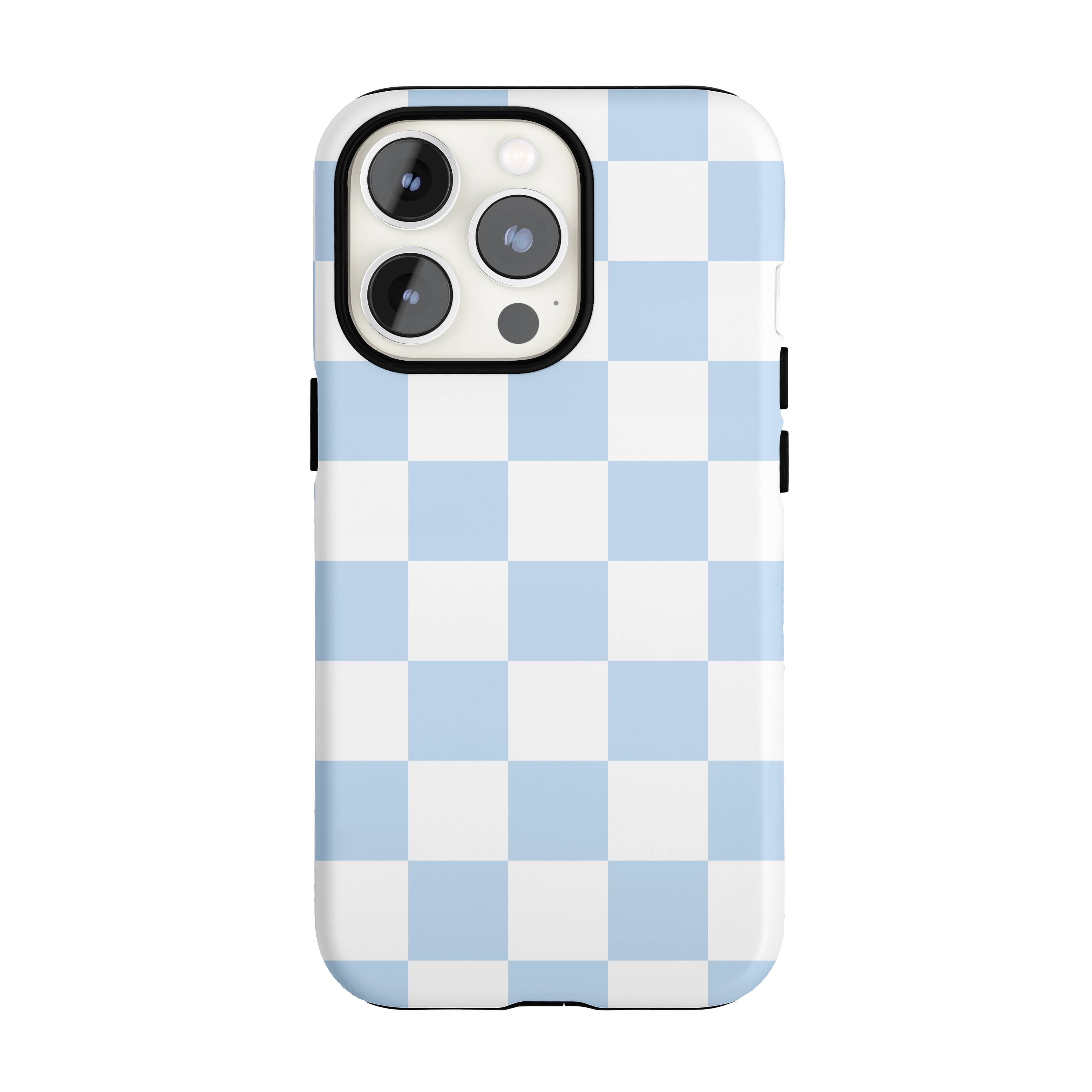 Pastel Blue Checkered iPhone Case