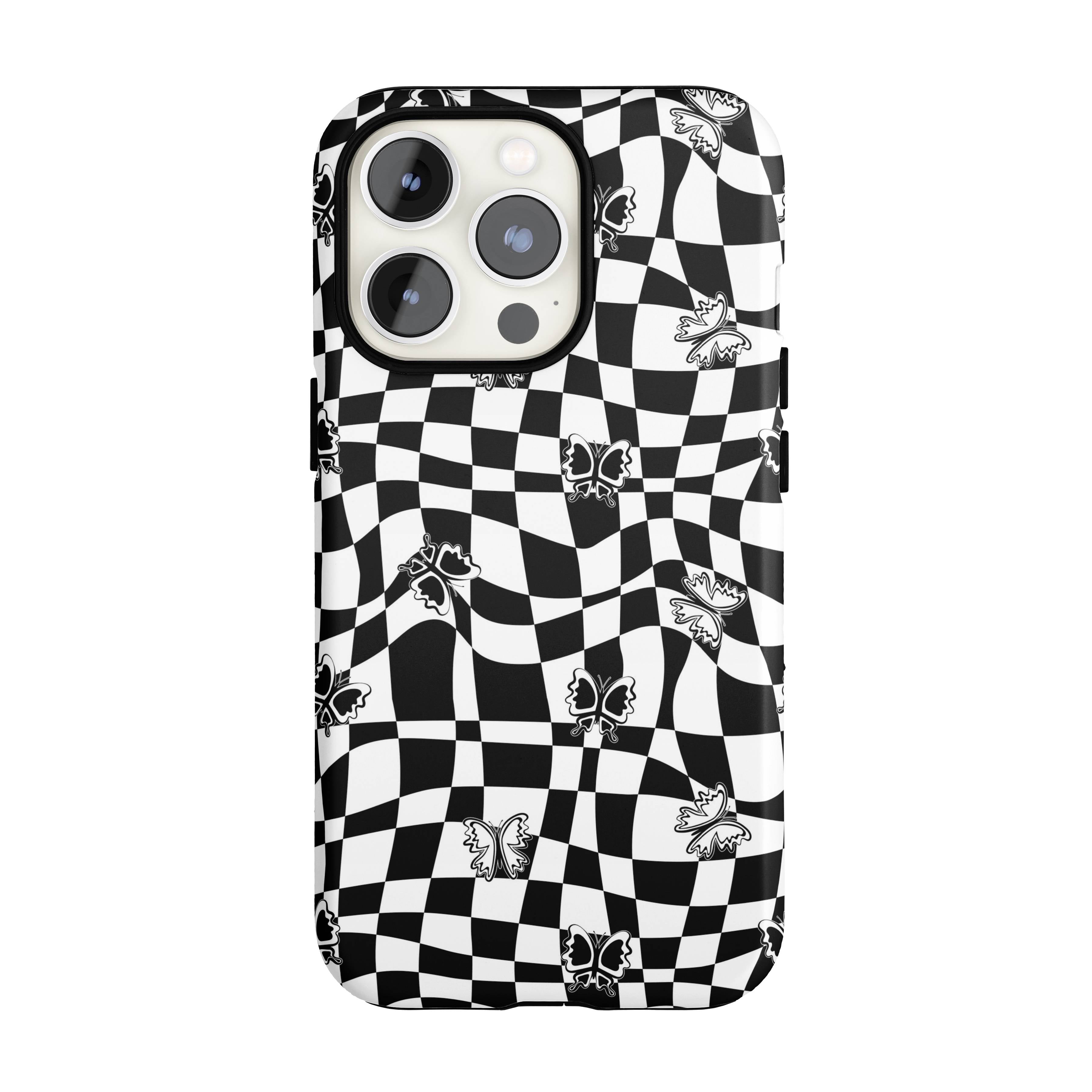 Butterfly Wavy Checkered iPhone Case