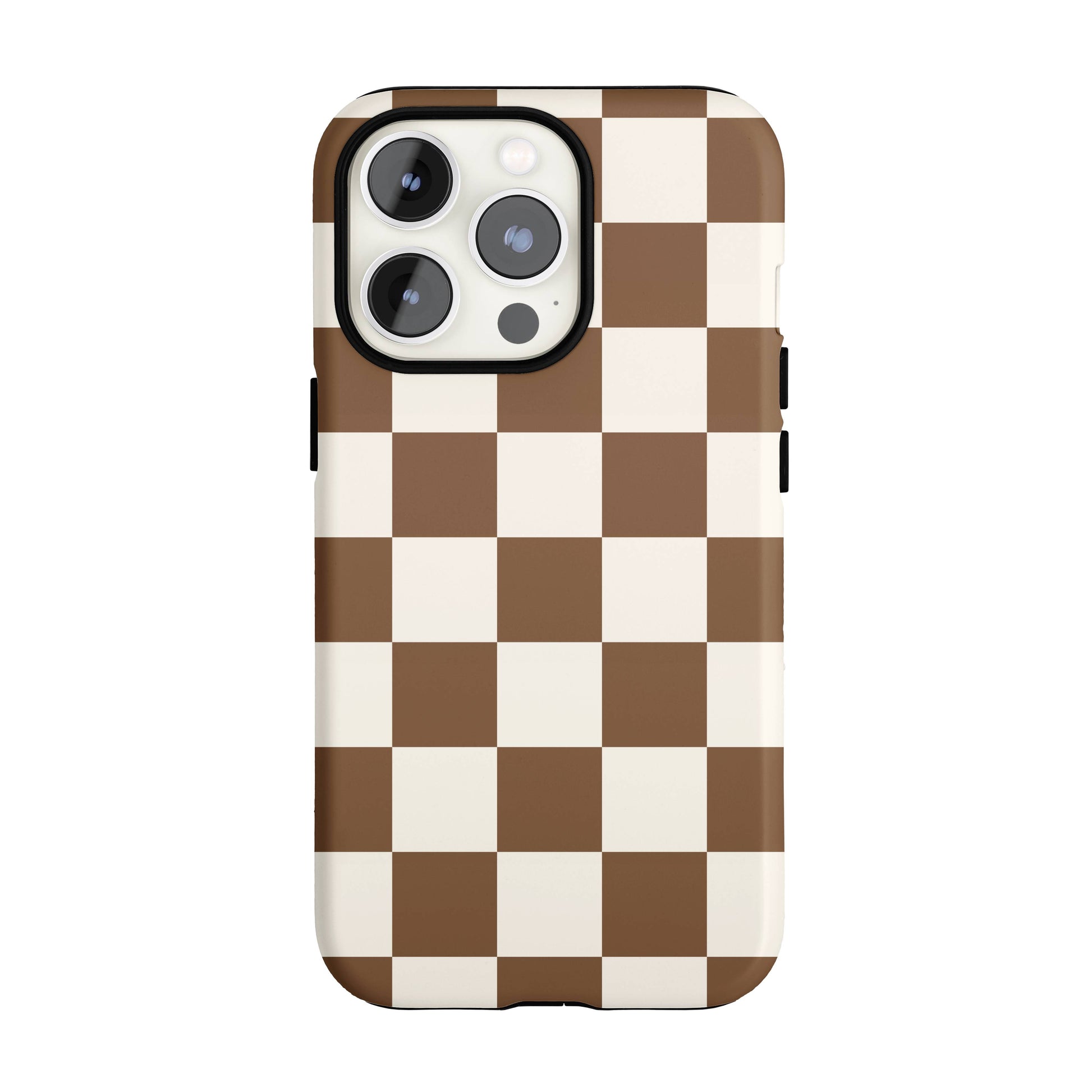 Brown Checkered iPhone Case