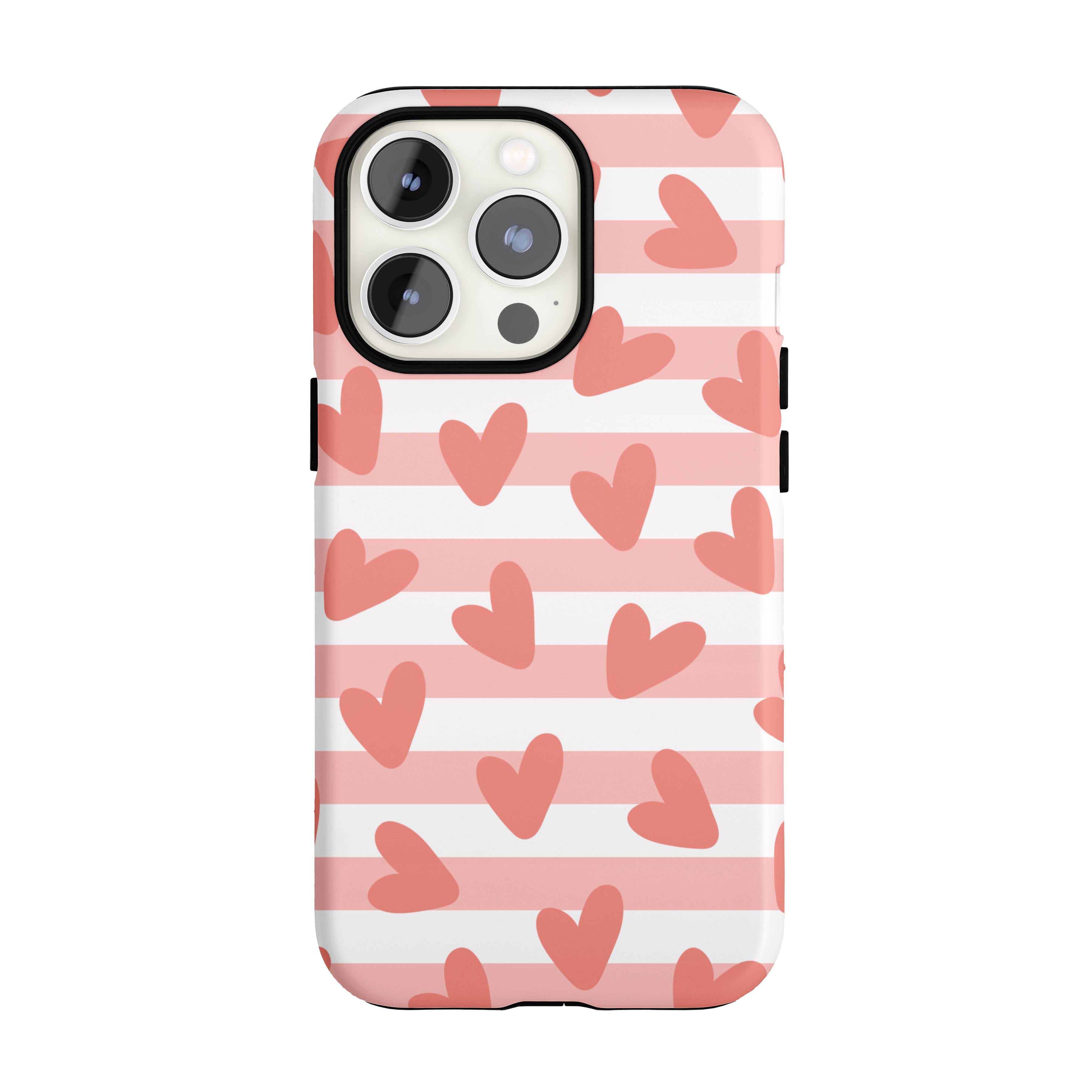 Striped Hearts iPhone Case