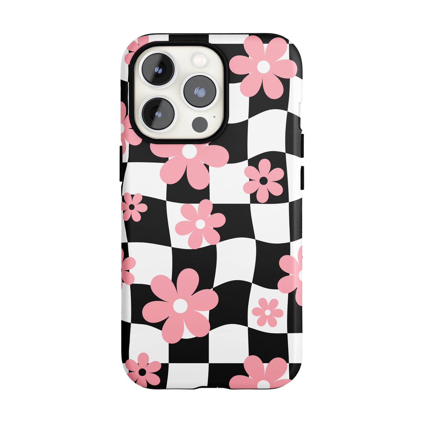 Floral Wavy Checkered iPhone Case