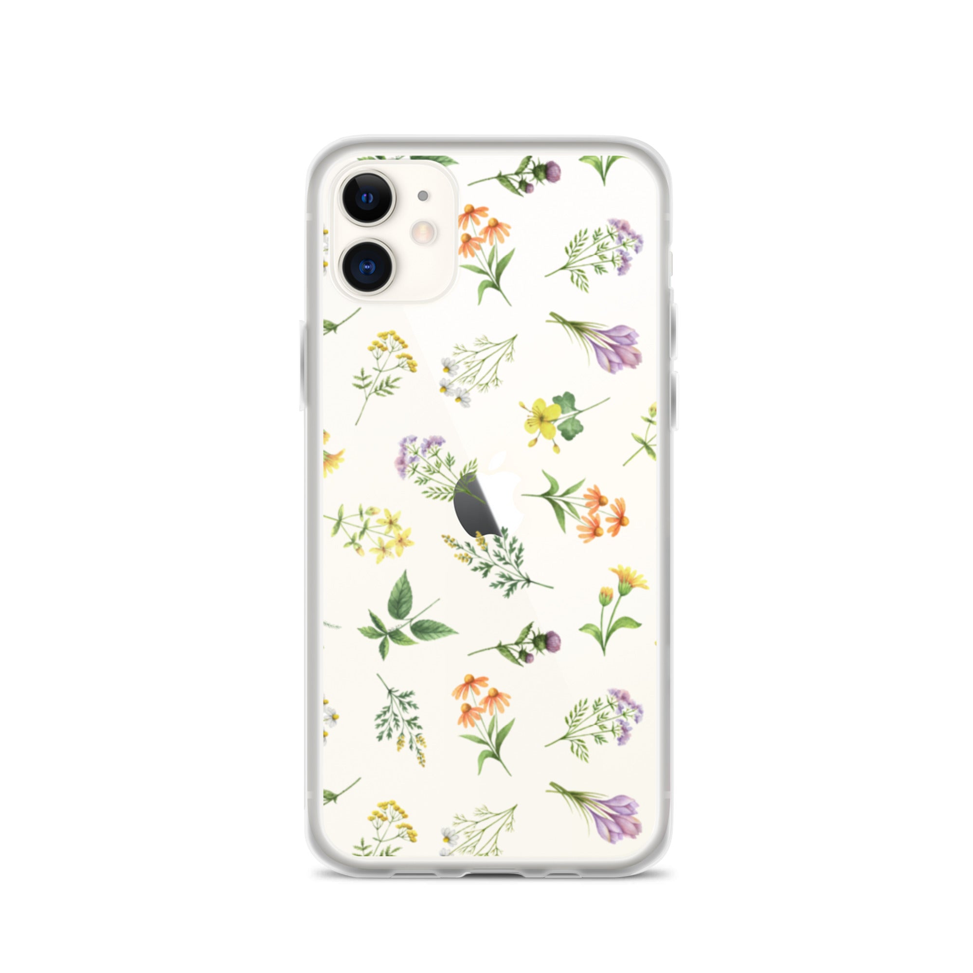 Floral Rain Clear iPhone Case iPhone 11