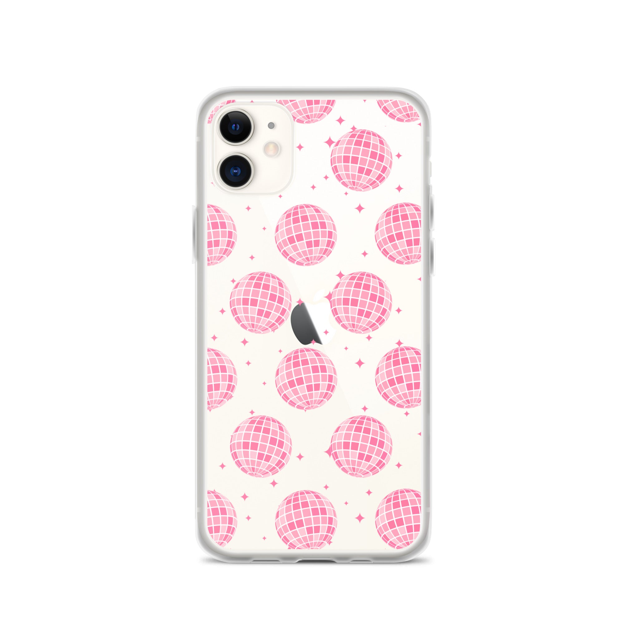 Pink Disco Balls Clear iPhone Case