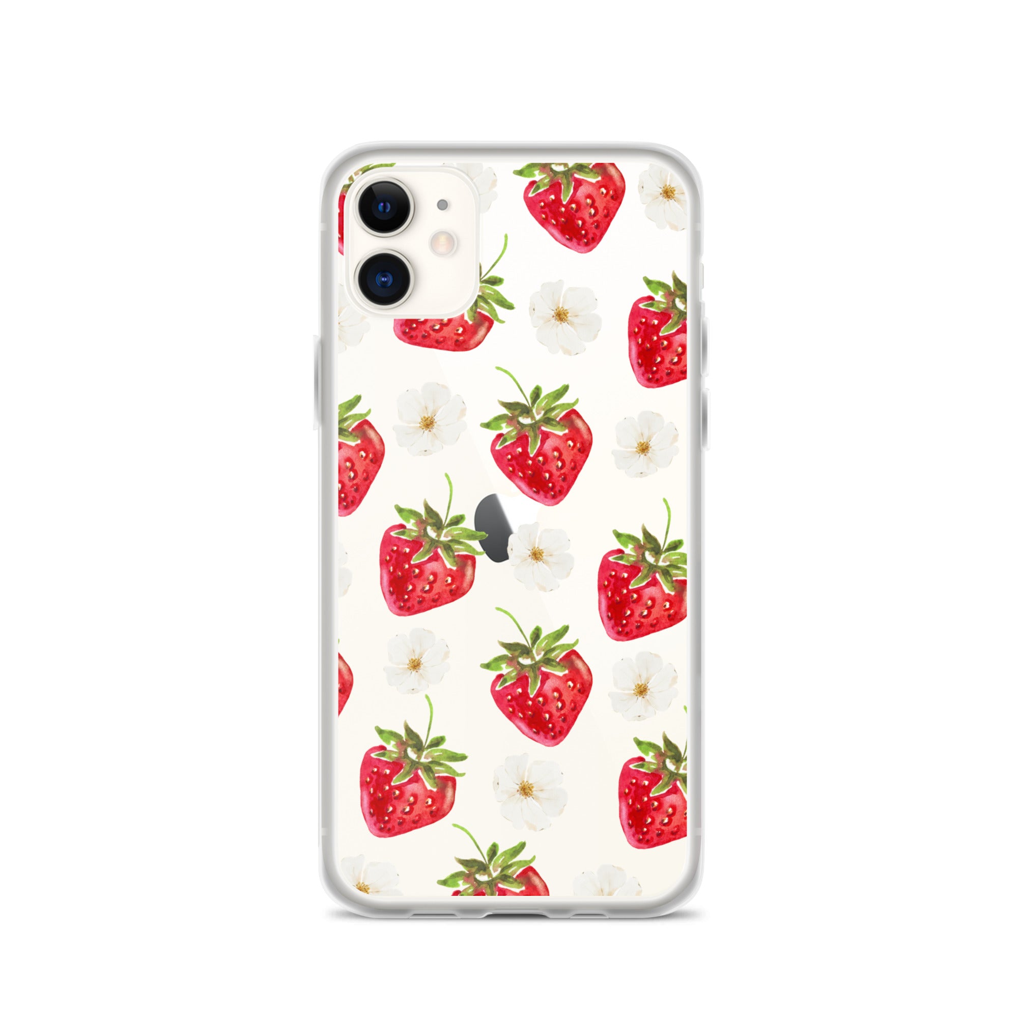 Strawberry Bloom Clear iPhone Case