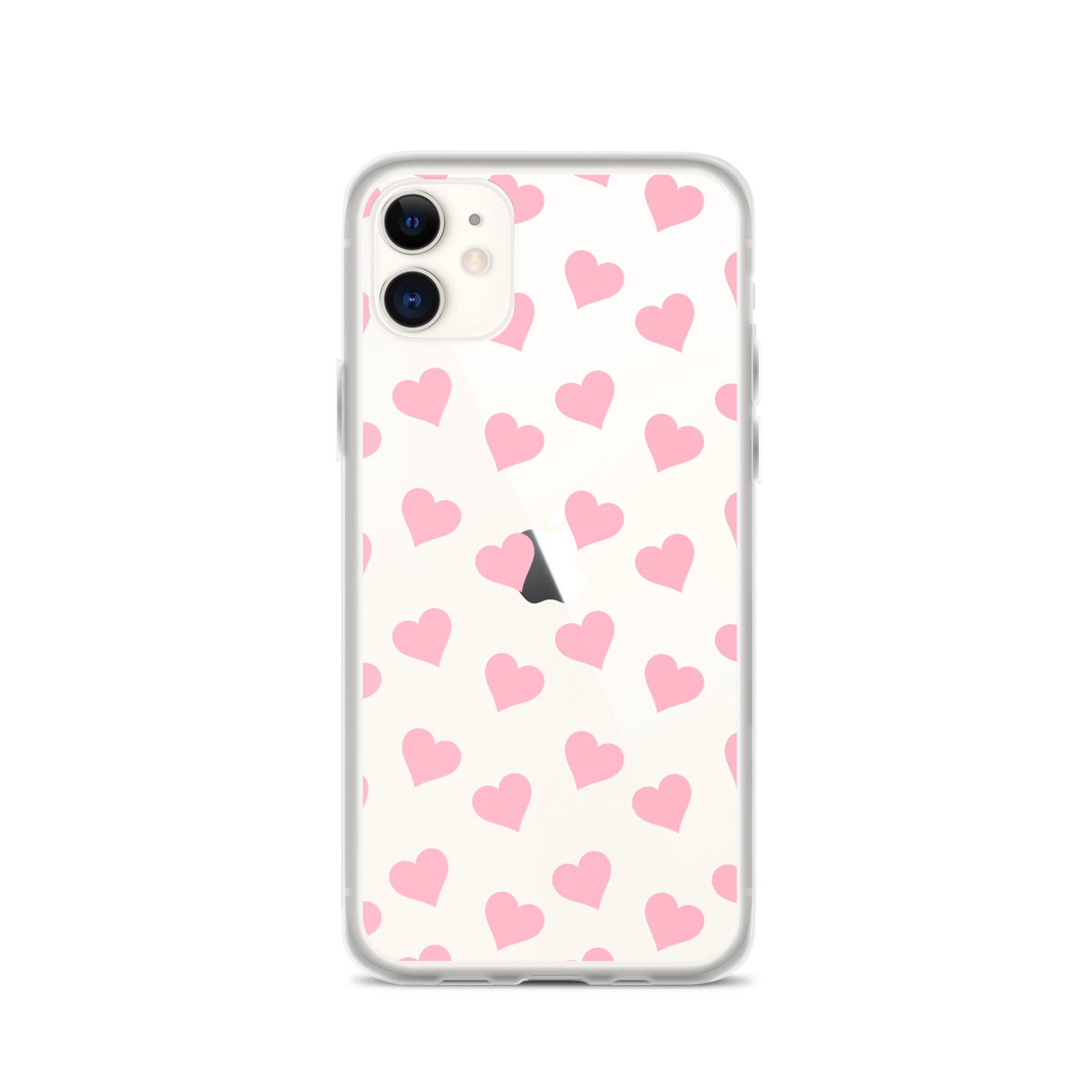 Pink Hearts Clear iPhone Case