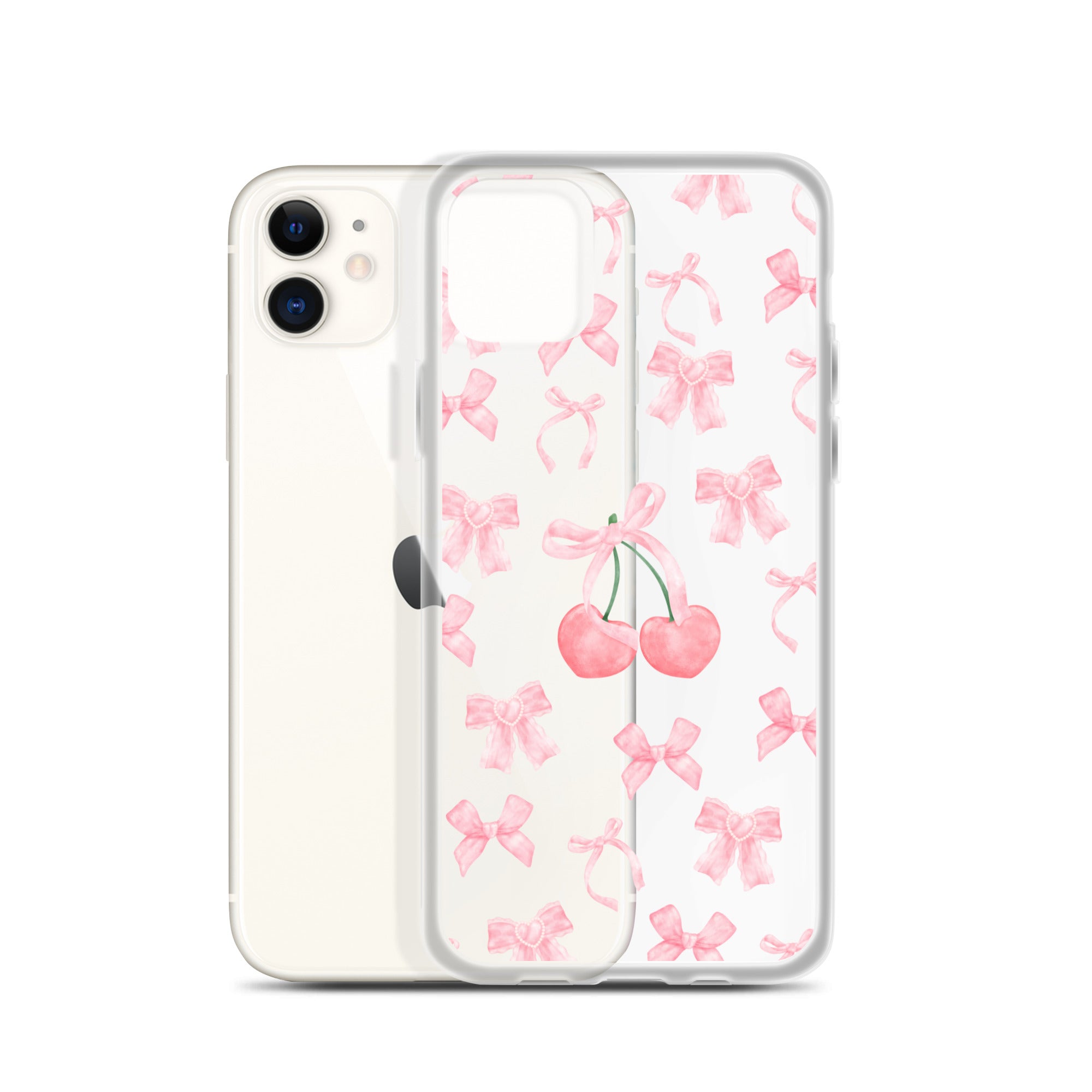 Cherry Bows Clear iPhone Case