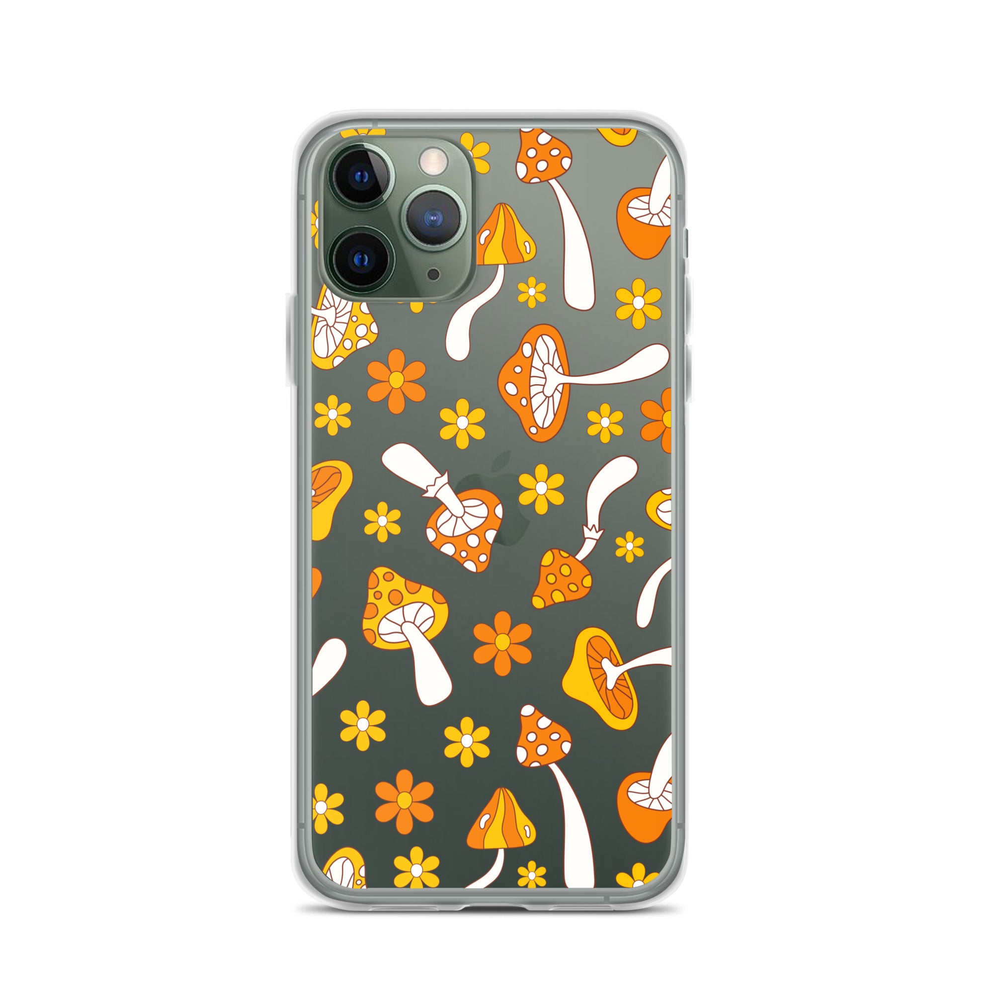 Retro Mushrooms Clear iPhone Case iPhone 11 Pro