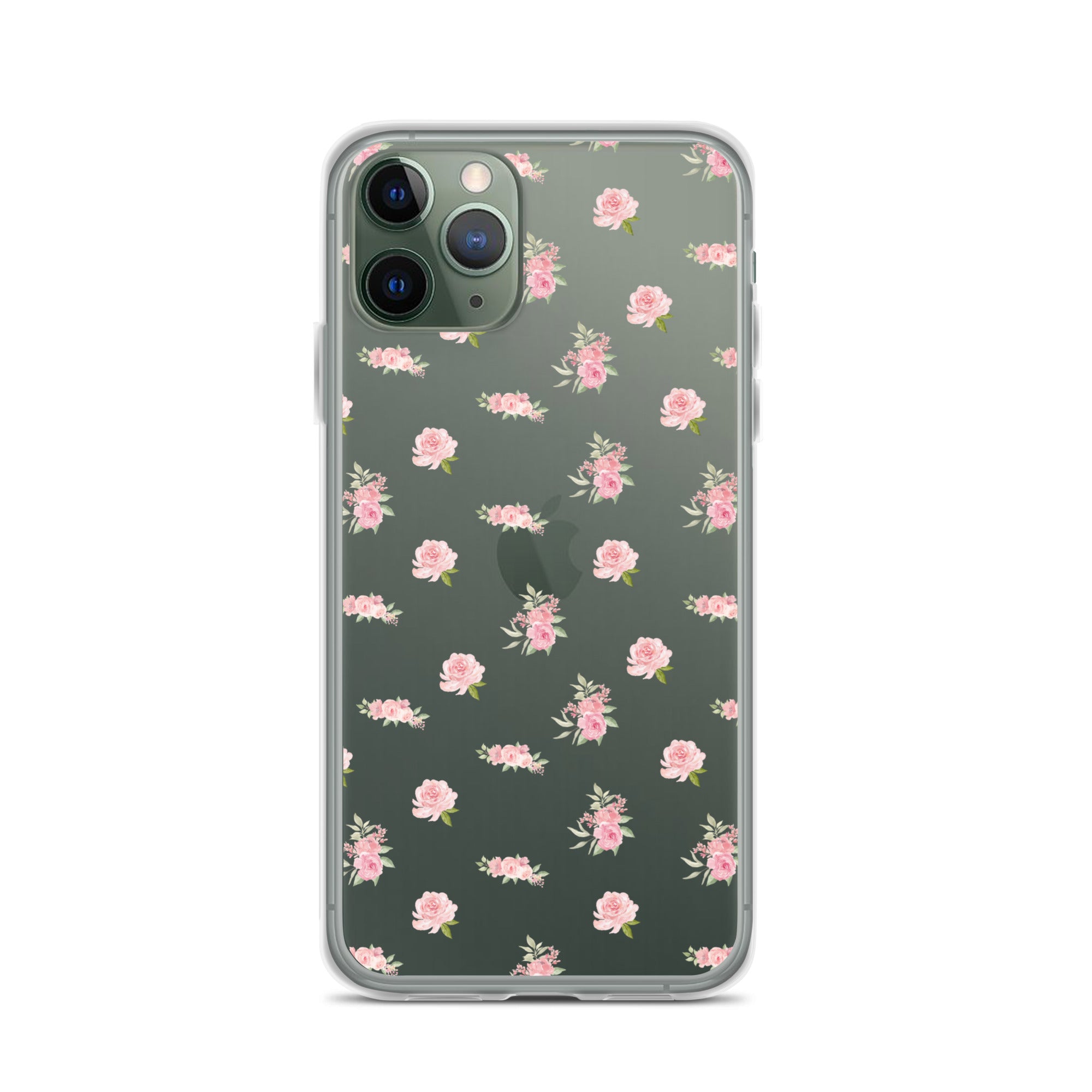 Pink Vintage Roses Clear iPhone Case