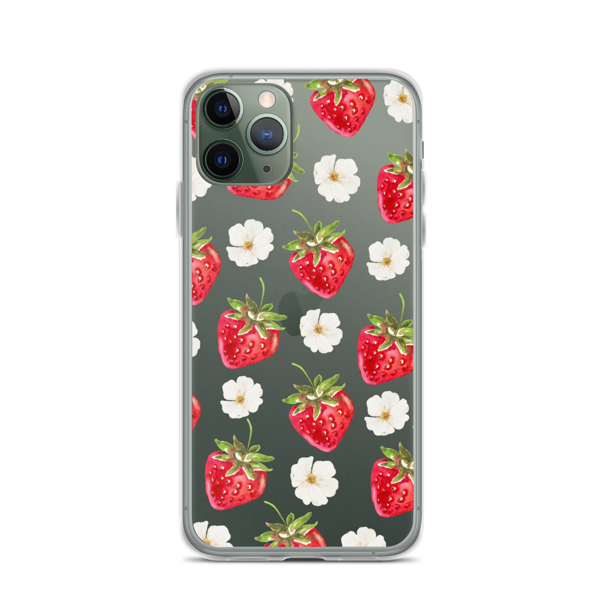 Strawberry Bloom Clear iPhone Case