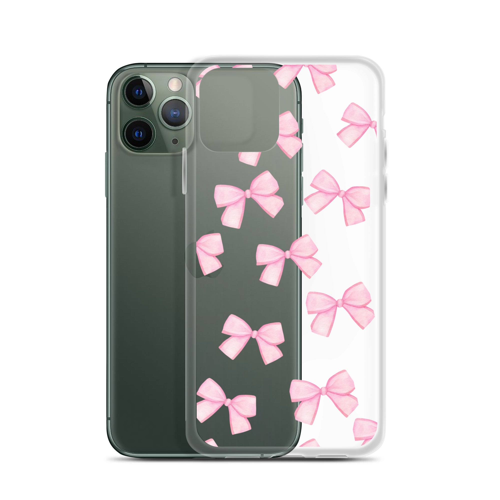 Pink Bows Clear iPhone Case