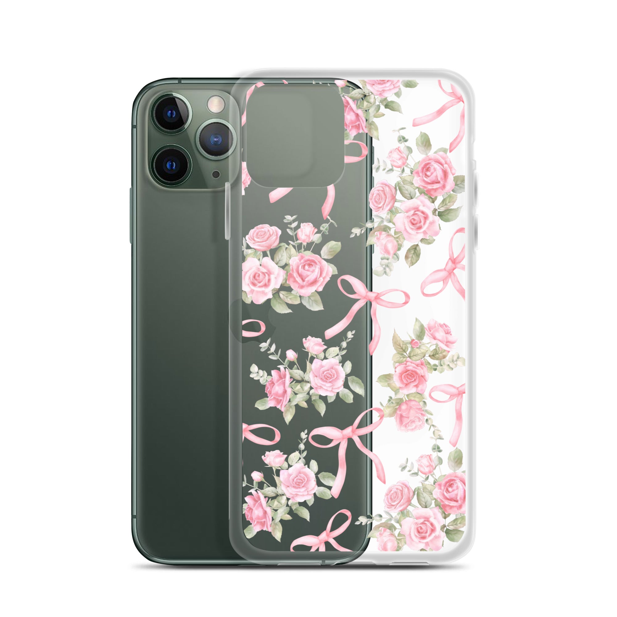 Bows & Roses Clear iPhone Case