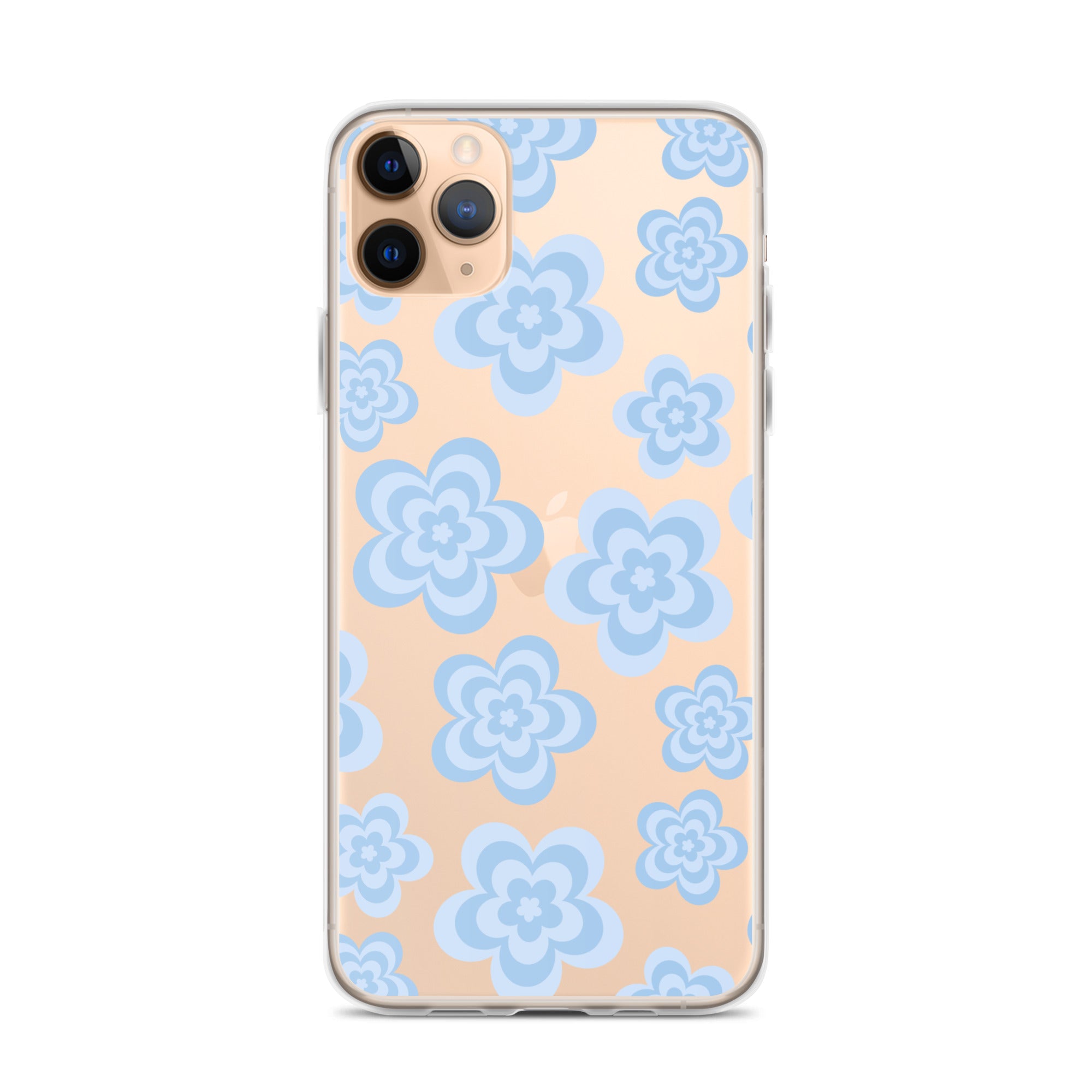 Blue Floral Clear iPhone Case iPhone 11 Pro Max