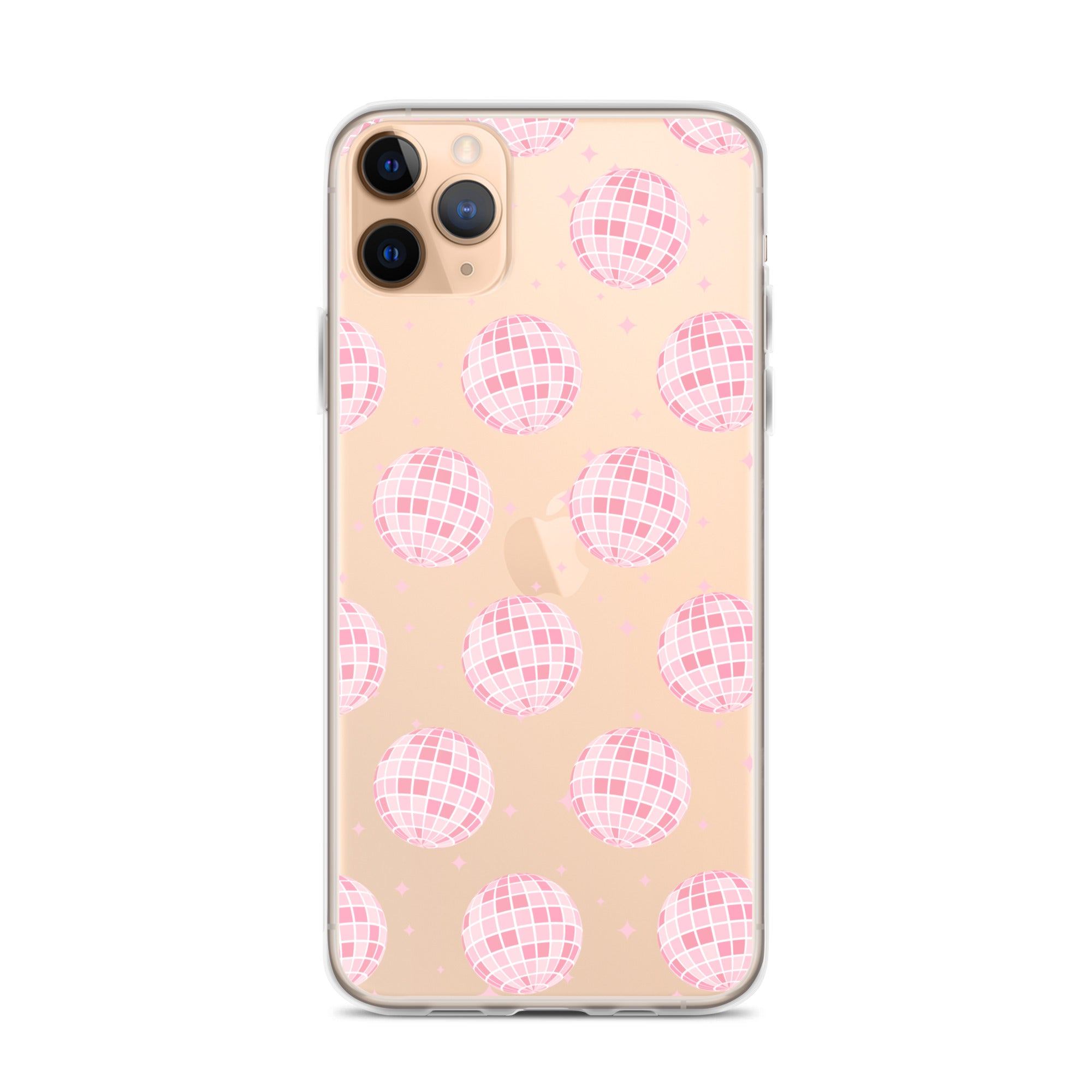 Light Pink Disco Balls Clear iPhone Case