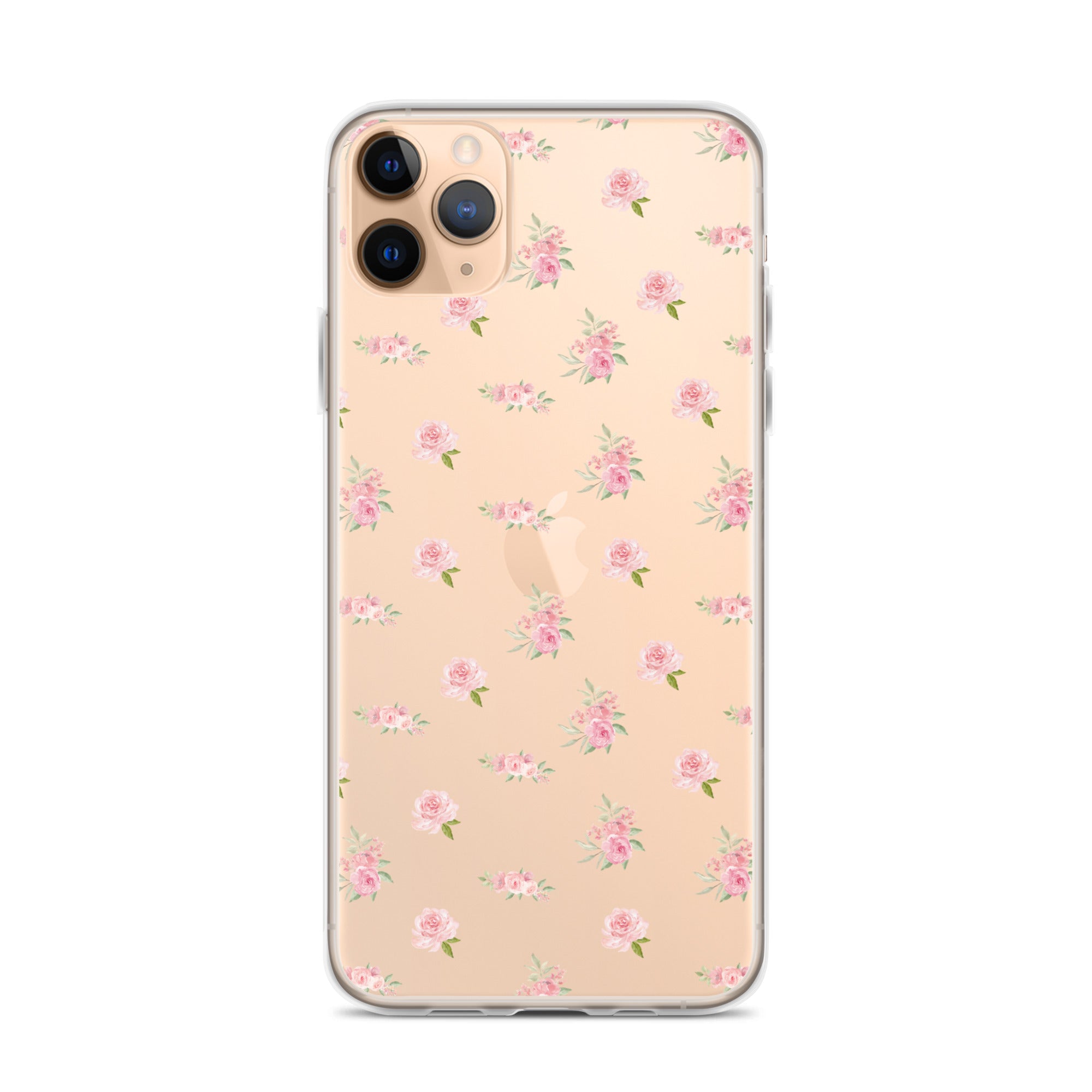 Pink Vintage Roses Clear iPhone Case