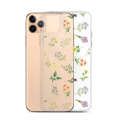 Floral Rain Clear iPhone Case