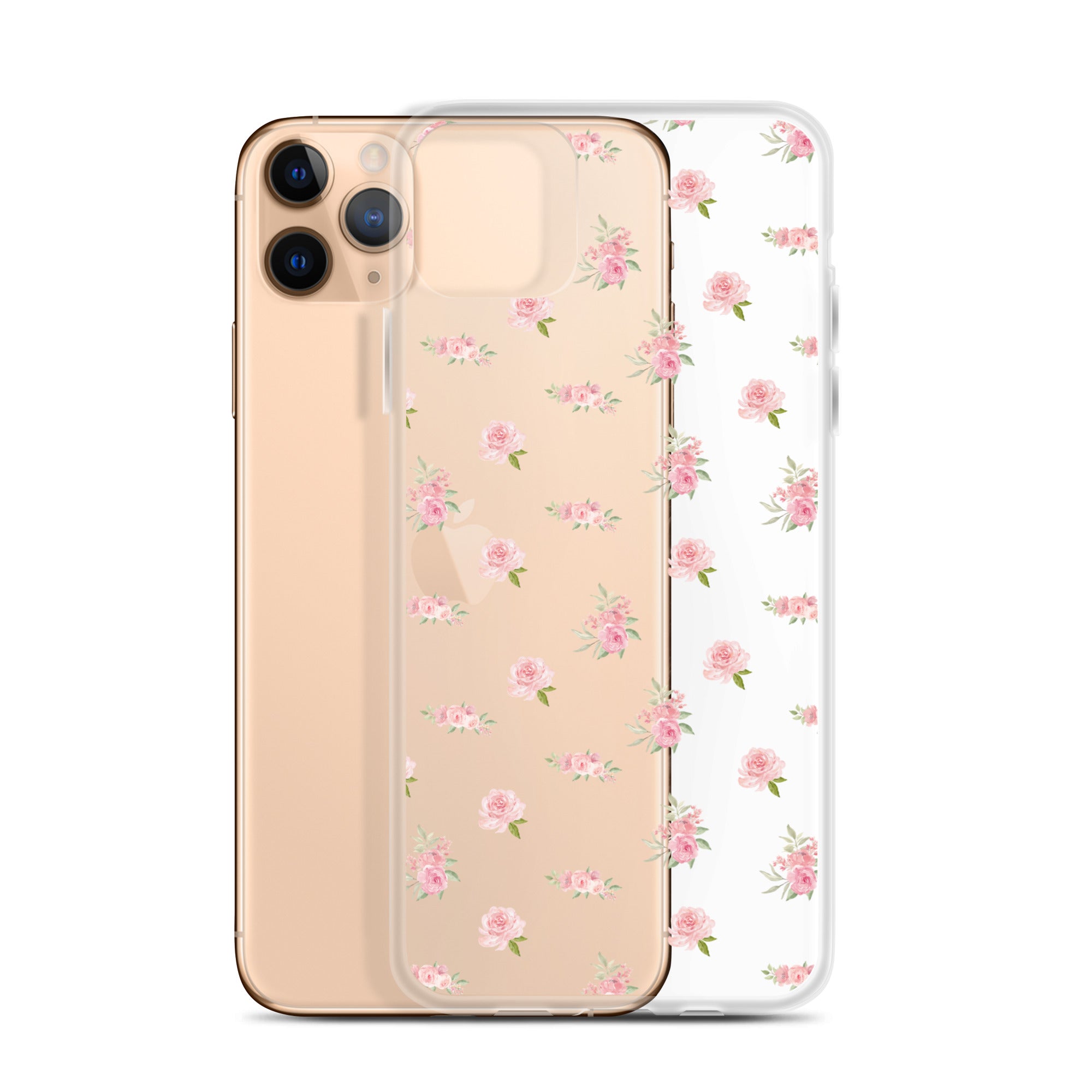 Pink Vintage Roses Clear iPhone Case