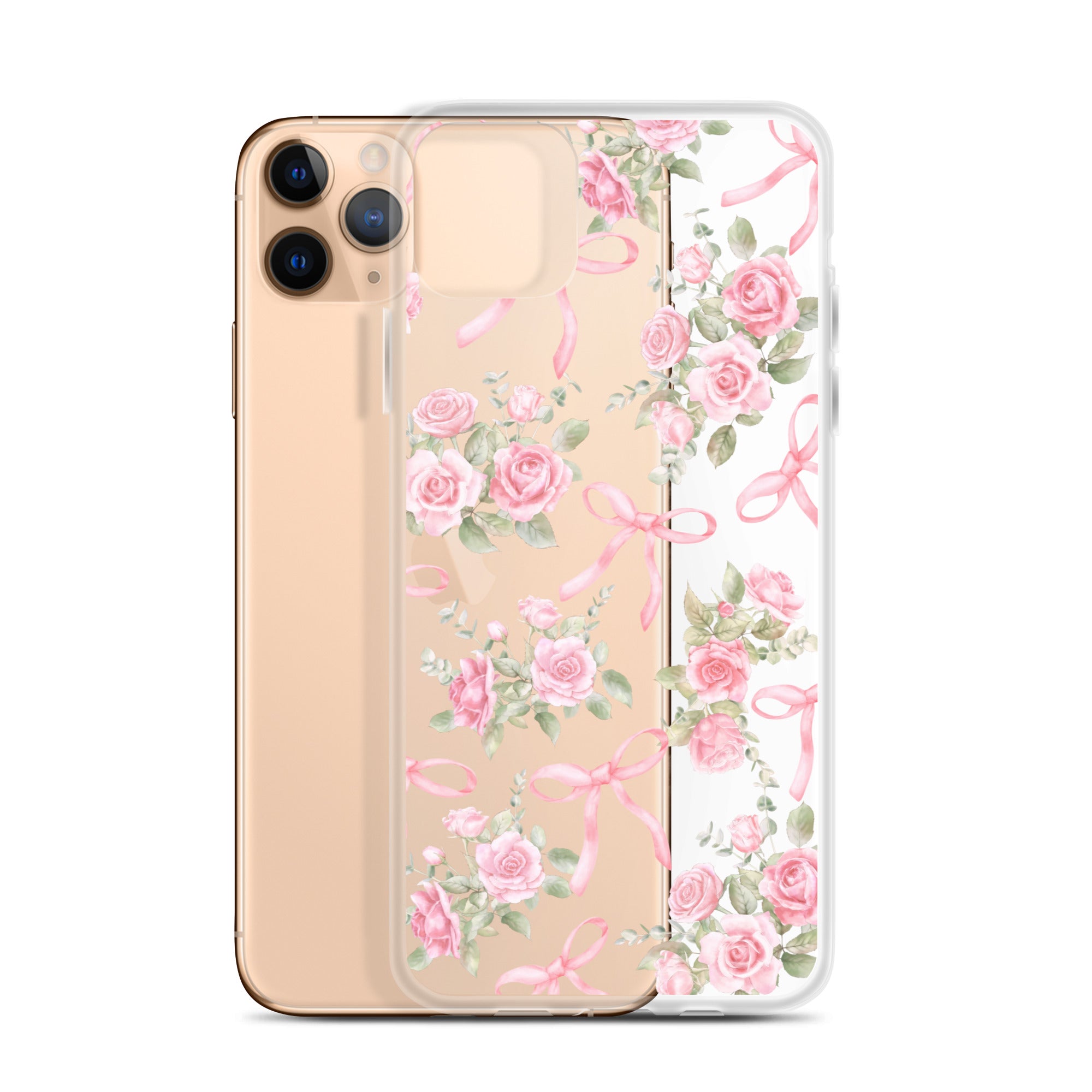 Bows & Roses Clear iPhone Case