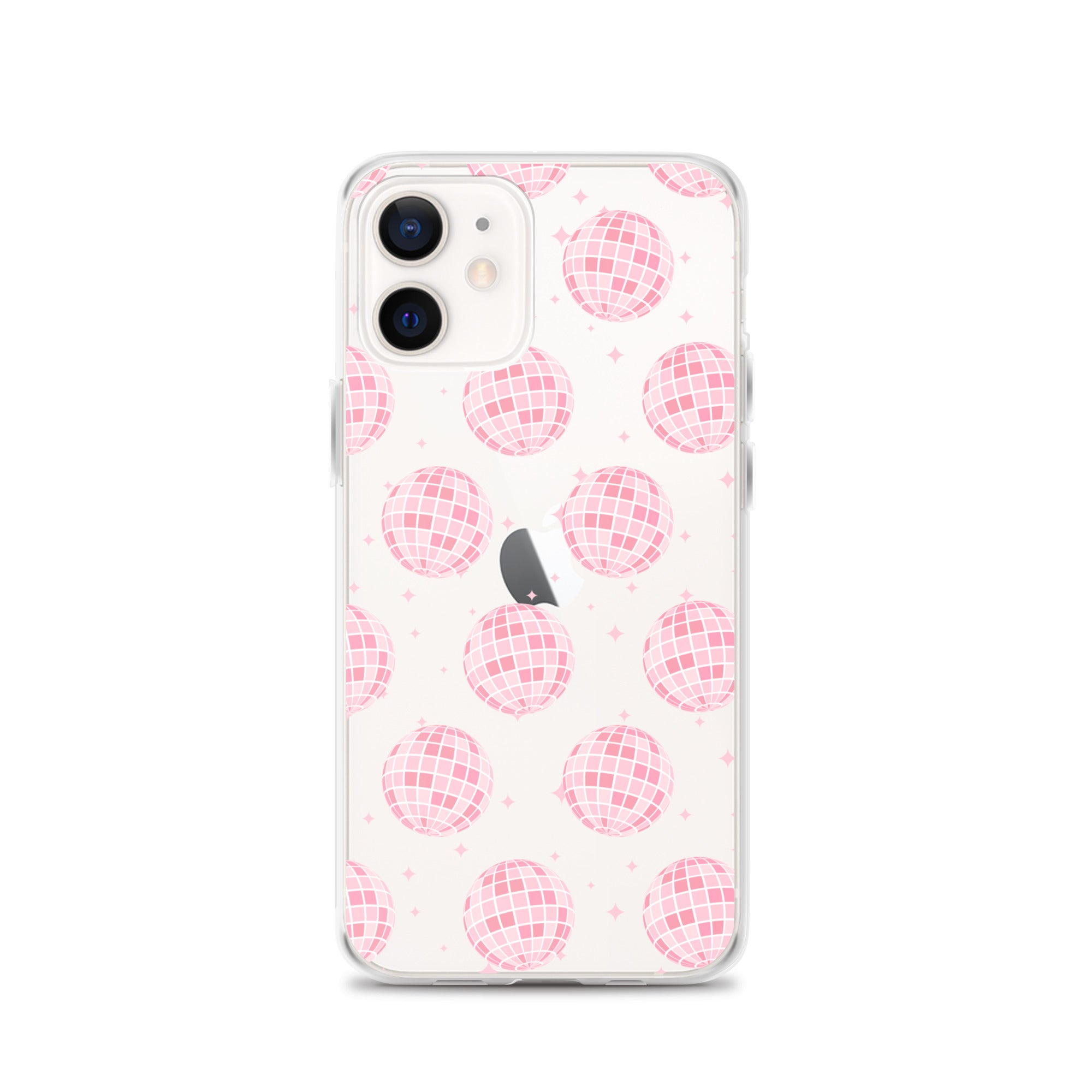 Light Pink Disco Balls Clear iPhone Case