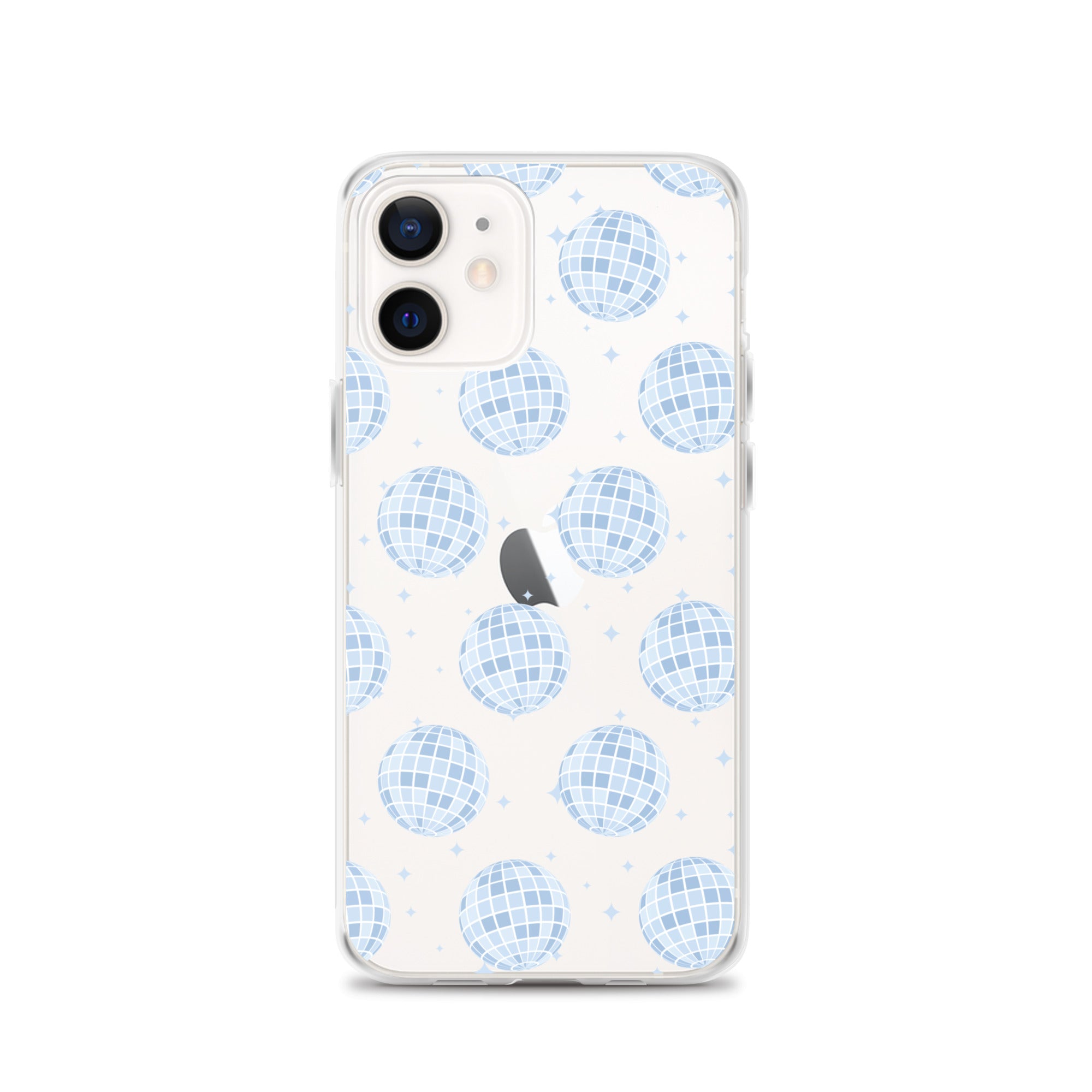 Light Blue Disco Balls Clear iPhone Case