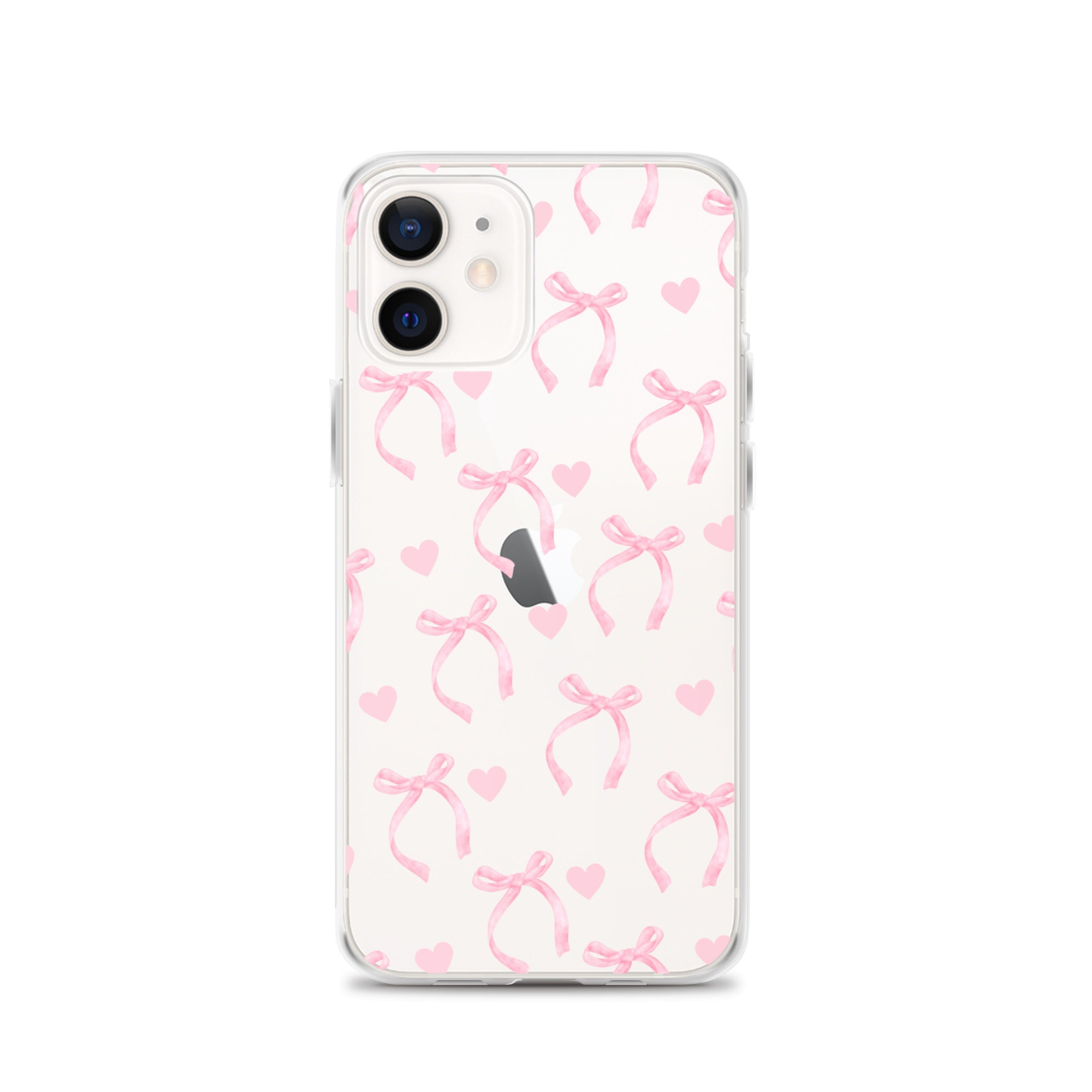 Pink Bows & Hearts Clear iPhone Case