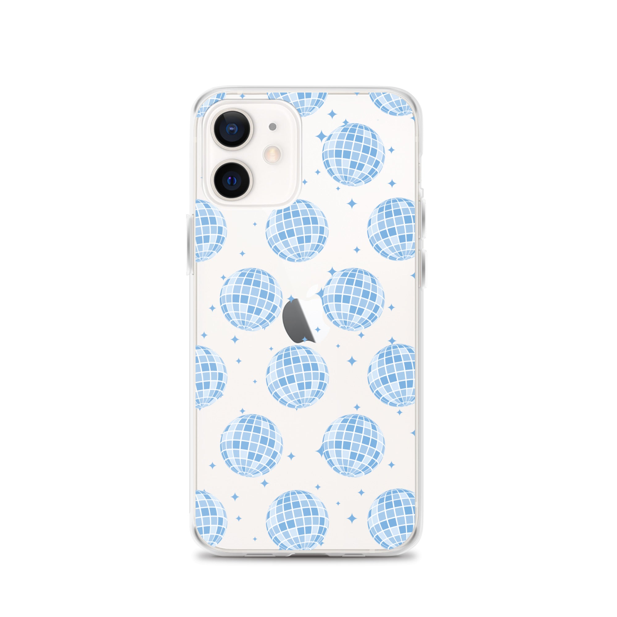 Blue Disco Balls Clear iPhone Case