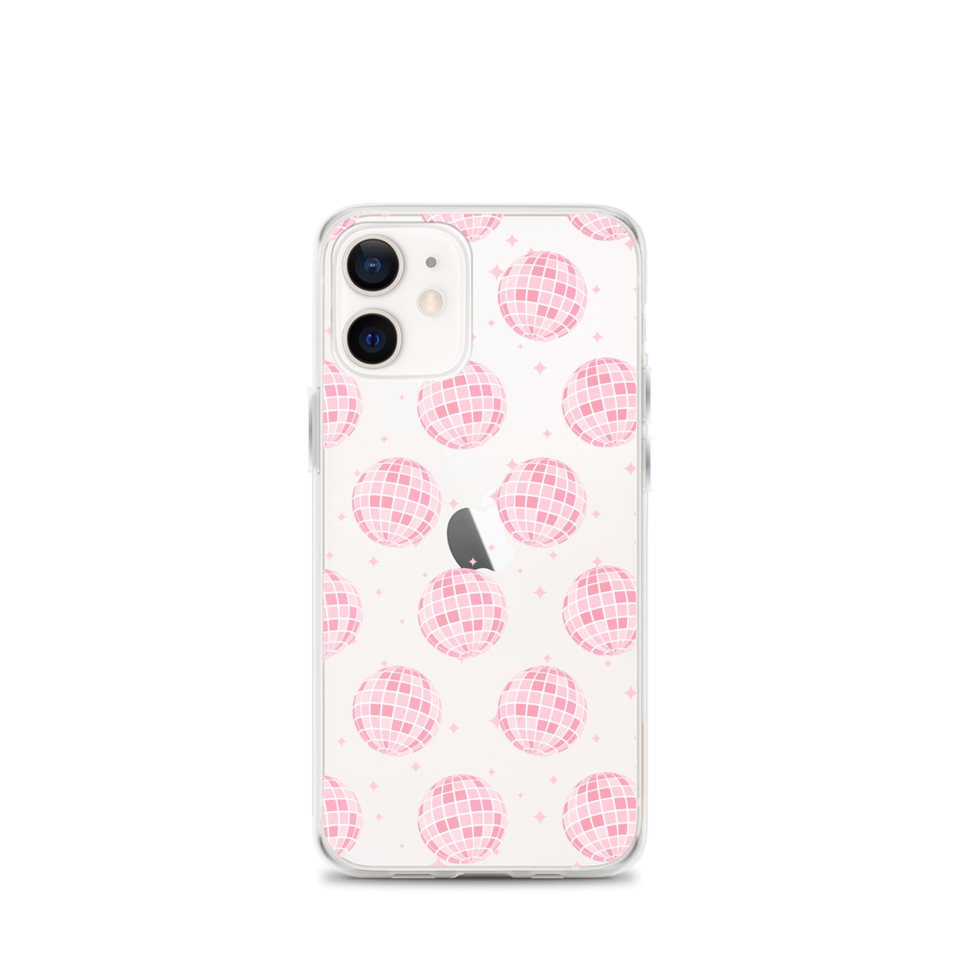 Light Pink Disco Balls Clear iPhone Case