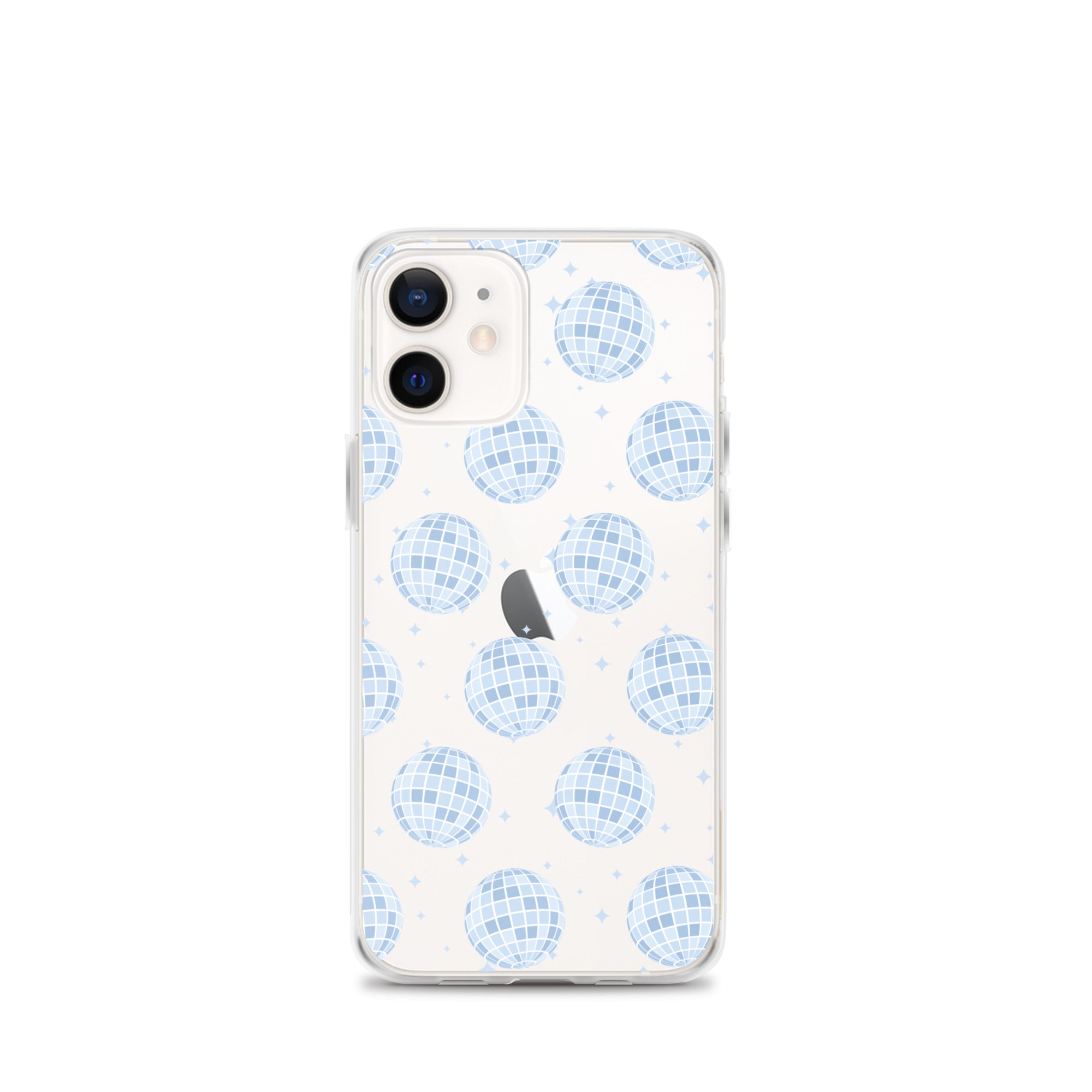 Light Blue Disco Balls Clear iPhone Case