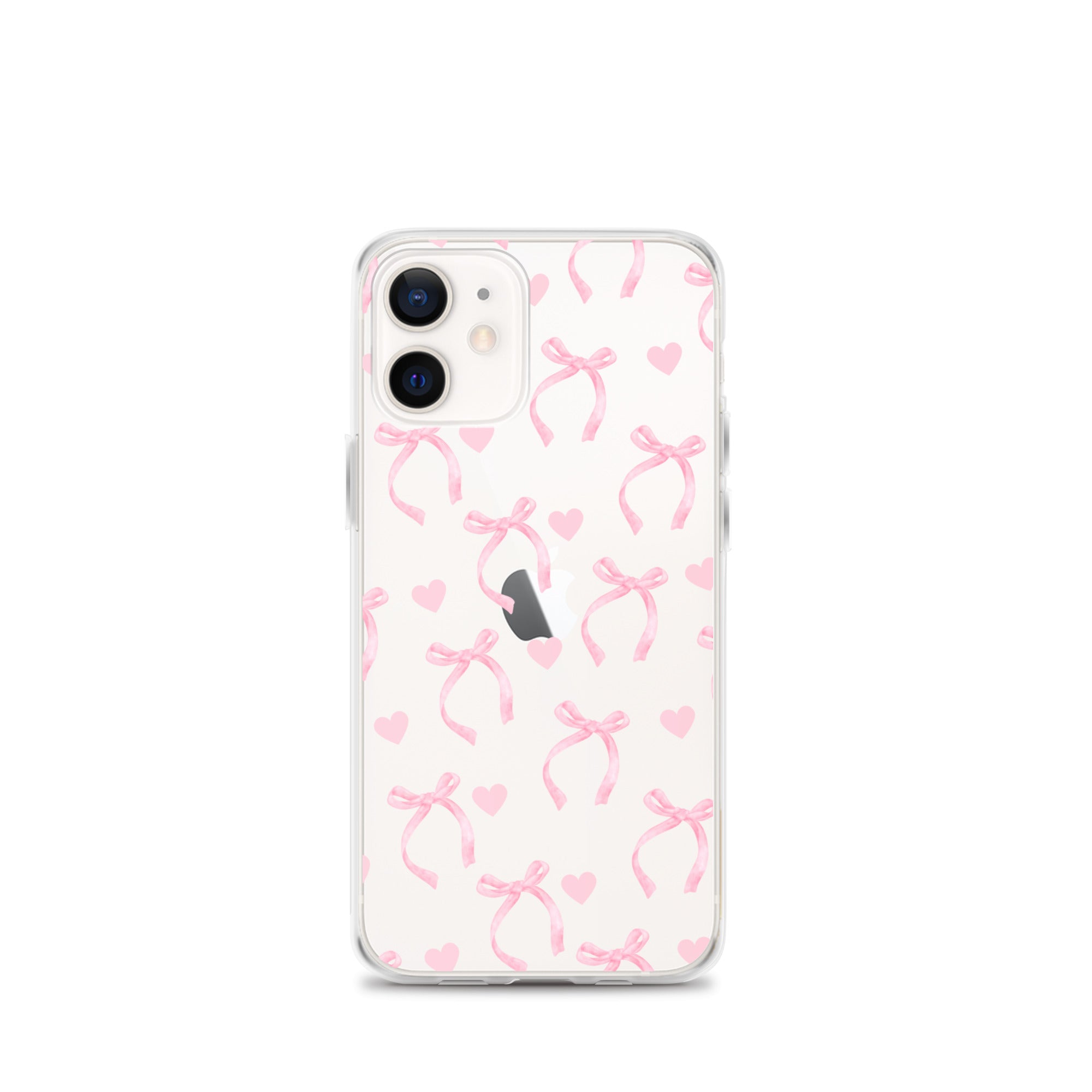 Pink Bows & Hearts Clear iPhone Case