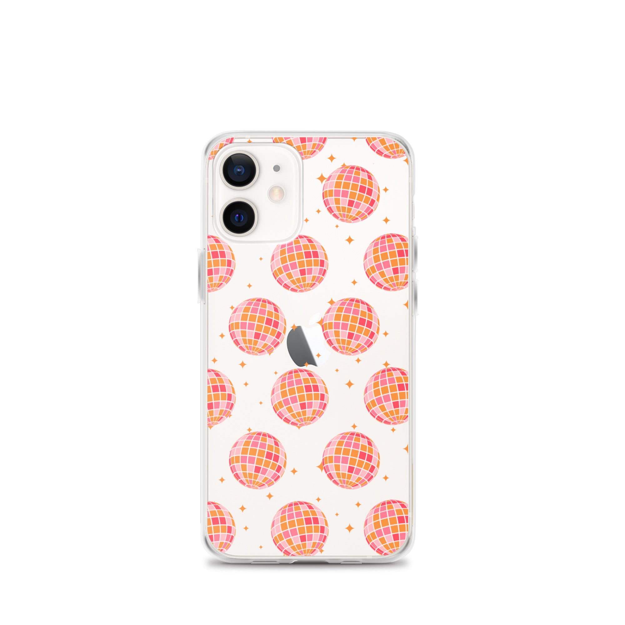 Pink & Orange Disco Balls Clear iPhone Case