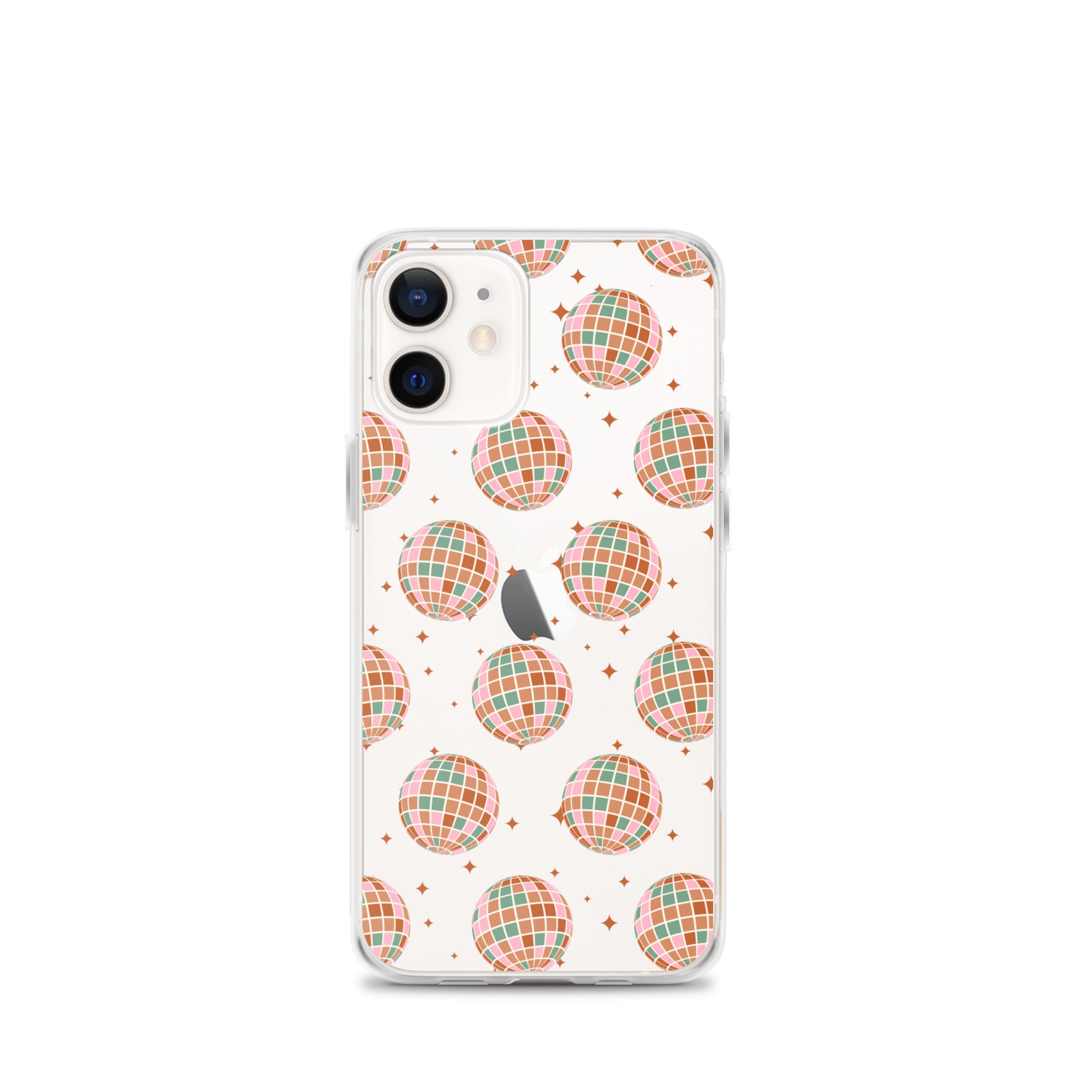 Brown Boho Disco Balls Clear iPhone Case